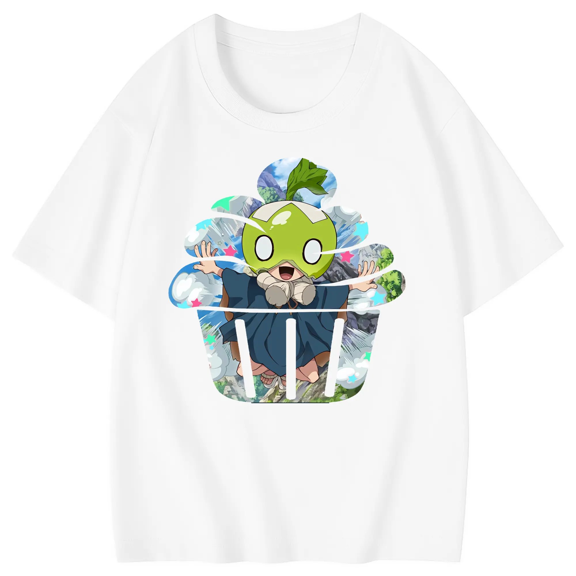 ドクターストーン グッズ,スイカ - 綿100％ キッズTシャツ ・ フロントプリント ・ 快適 通気性 ・ スポーツ カジュアル 散歩用