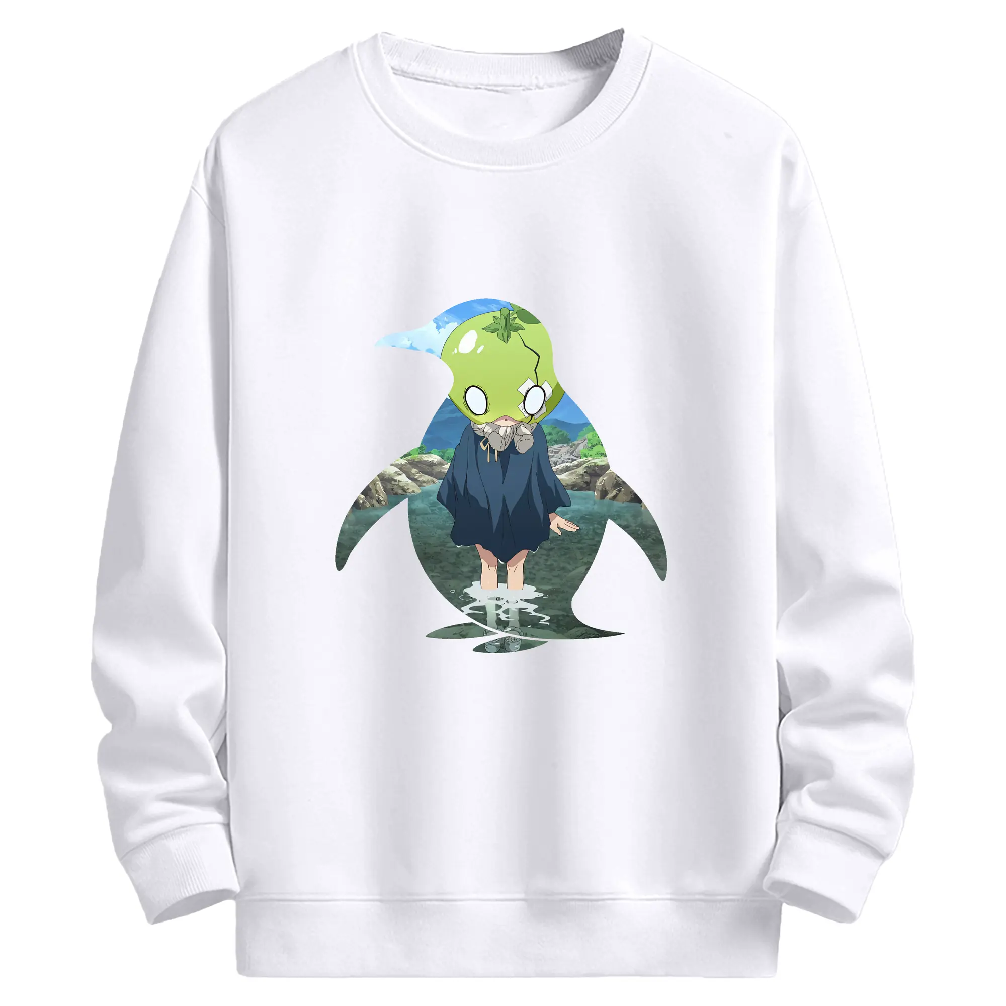 ドクターストーン グッズ,スイカ - 高品質 クルーネック スウェット ・ コットン59％ ポリエステル41％ ・ ユニセックス 長袖 トレーナー ・ カジュアル デイリー スポーツ 散歩用