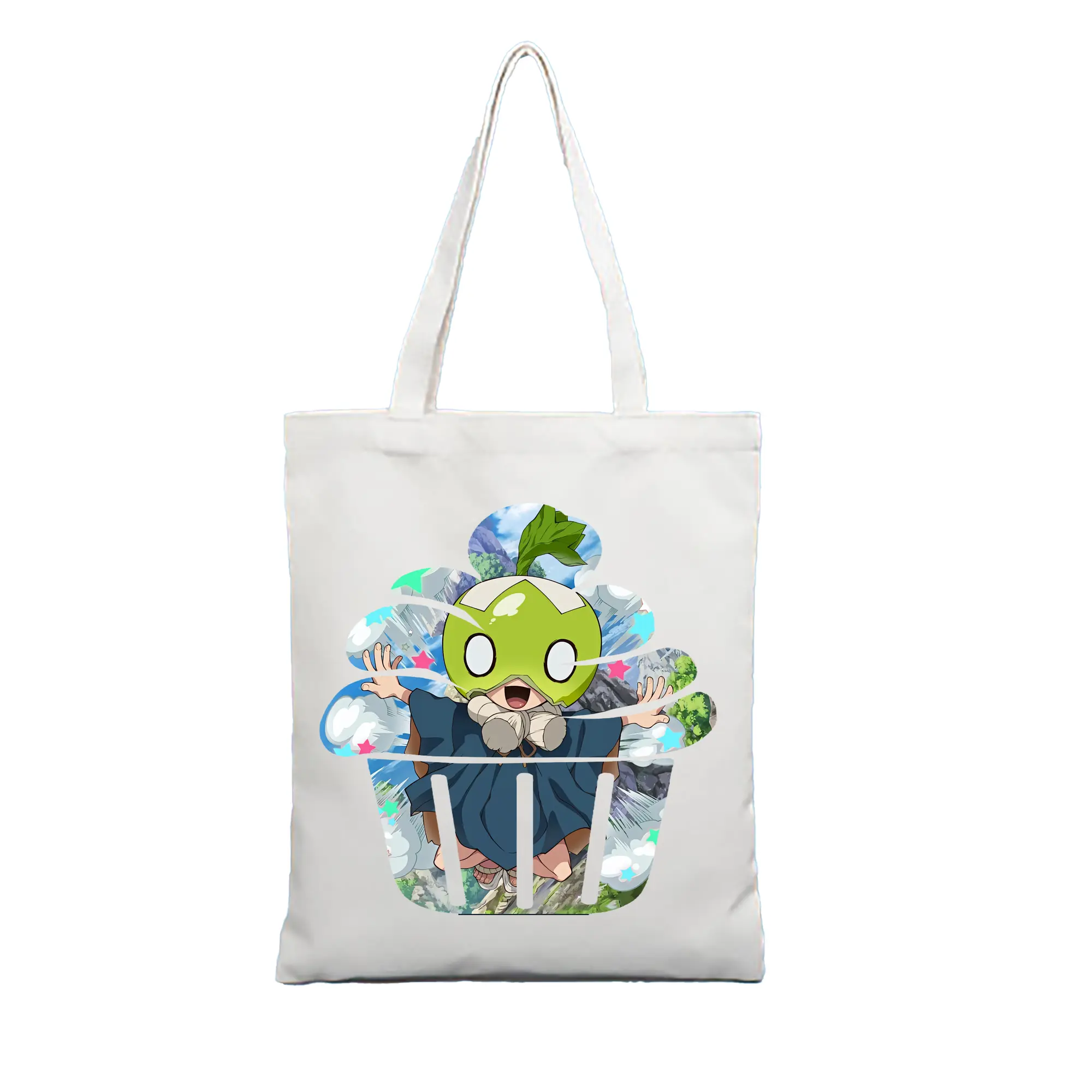 ドクターストーン グッズ,スイカ - 縦型キャンバス手提げバッグ（トートバッグ） ・ キャンバス素材 ・ ショッピング用 ・ 軽量 丈夫 お手入れ簡単