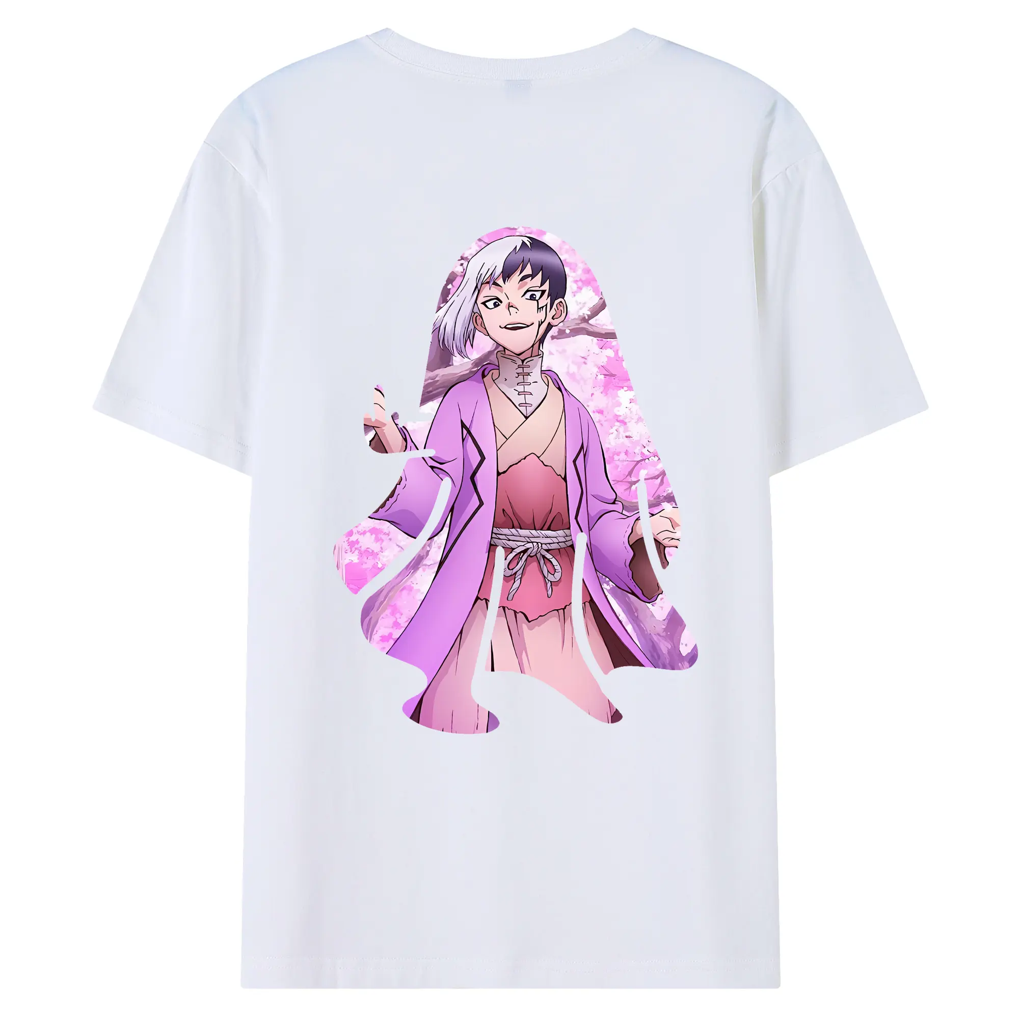 ドクターストーン グッズ,ゲン 銀狼 - 綿100％ 半袖Tシャツ ・ バックプリント ・ 快適 通気性 ・ 日常使い 散歩 スポーツ用