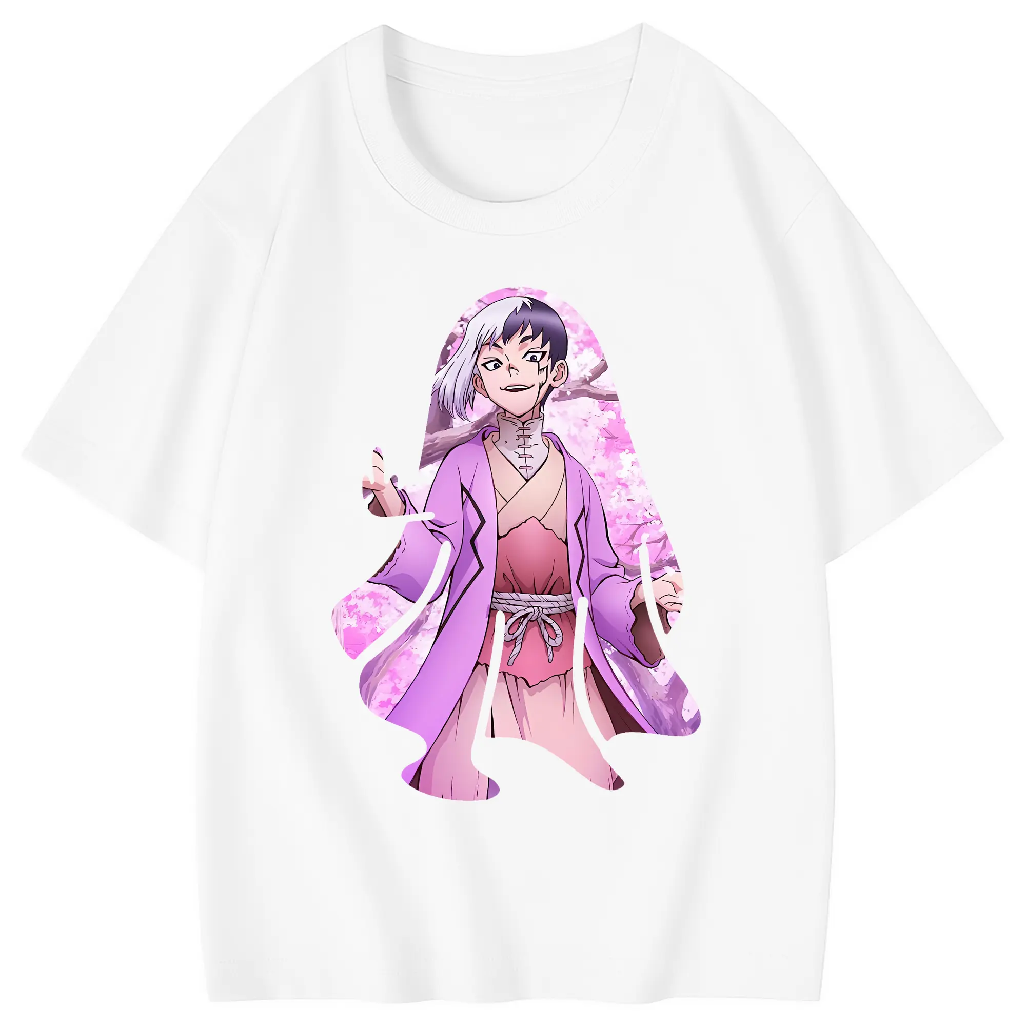 ドクターストーン グッズ,ゲン 銀狼 - 綿100％ キッズTシャツ ・ フロントプリント ・ 快適 通気性 ・ スポーツ カジュアル 散歩用