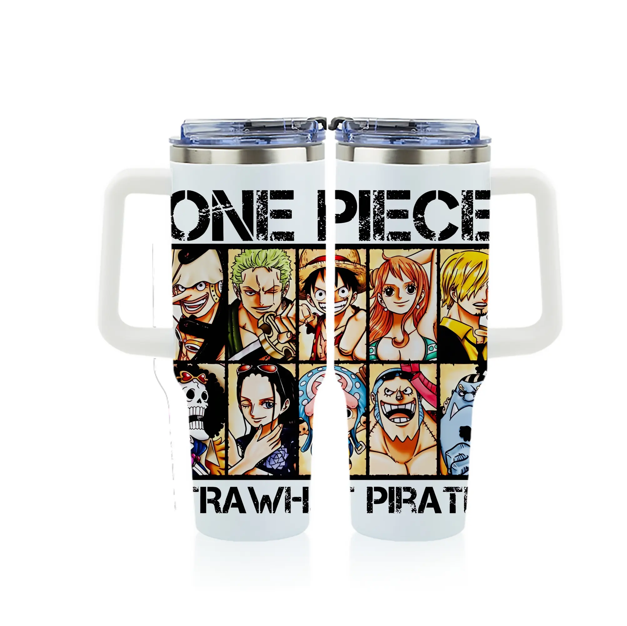 ワンピース グッズ モンキー・D・ルフィ - 1200mL フルプリント車用タンブラー ・ 304ステンレス 内側 ・ 201ステンレス 外側 ・ 保温 保冷 ・ 通勤 ドライブ アウトドア用