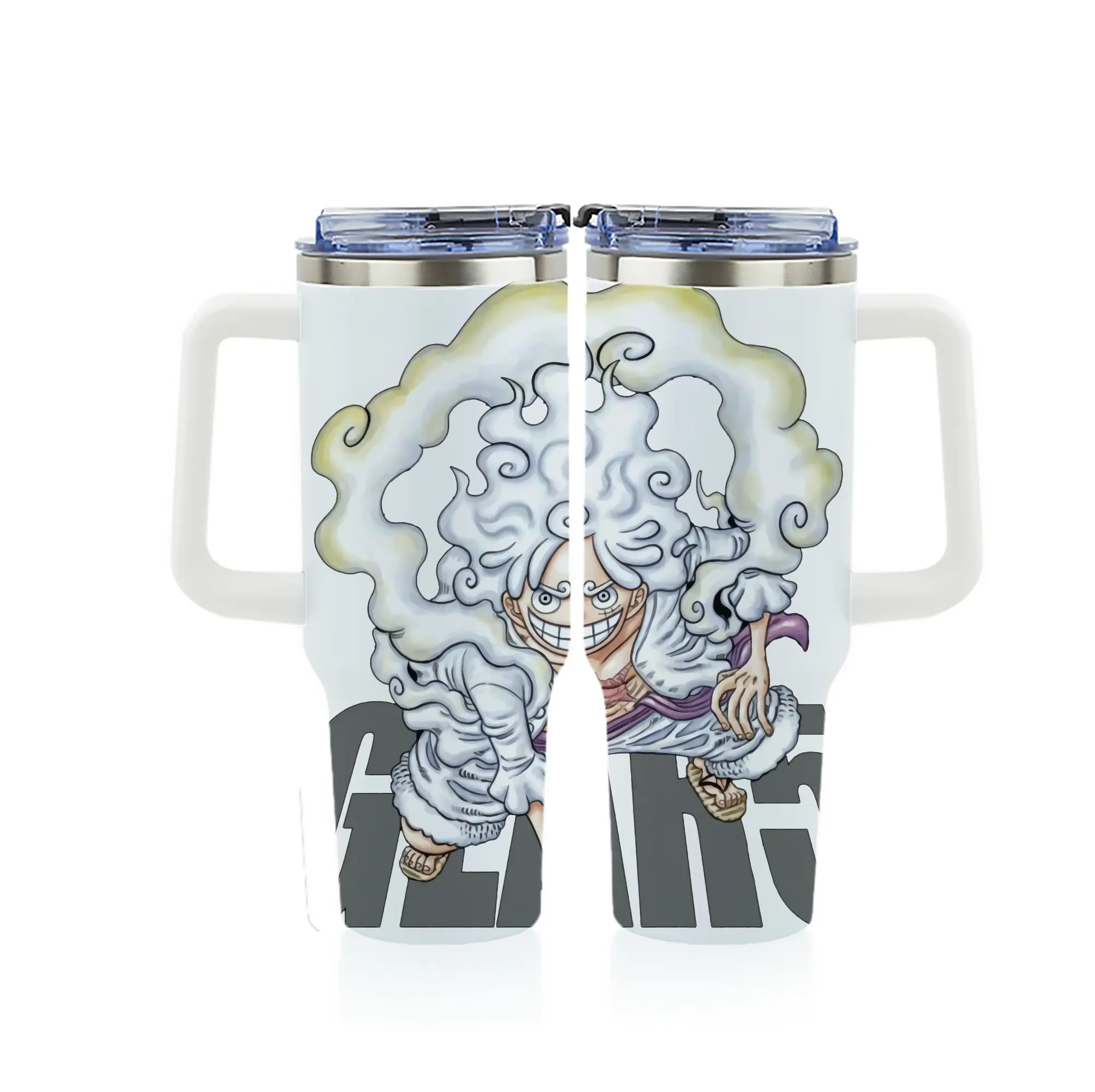 ワンピース グッズ モンキー・D・ルフィ - 1200mL フルプリント車用タンブラー ・ 304ステンレス 内側 ・ 201ステンレス 外側 ・ 保温 保冷 ・ 通勤 ドライブ アウトドア用