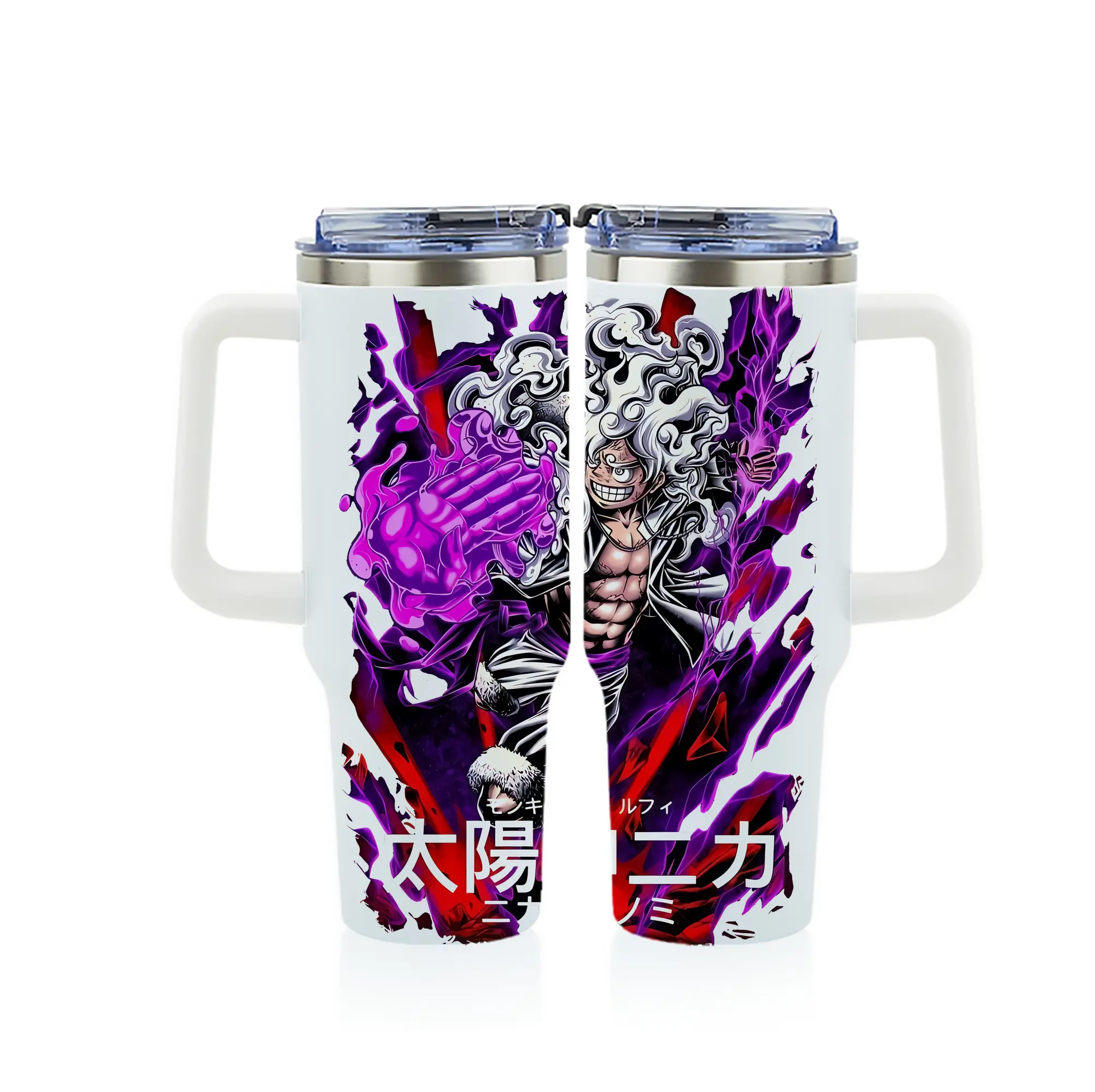 ワンピース グッズ モンキー・D・ルフィ - 1200mL フルプリント車用タンブラー ・ 304ステンレス 内側 ・ 201ステンレス 外側 ・ 保温 保冷 ・ 通勤 ドライブ アウトドア用