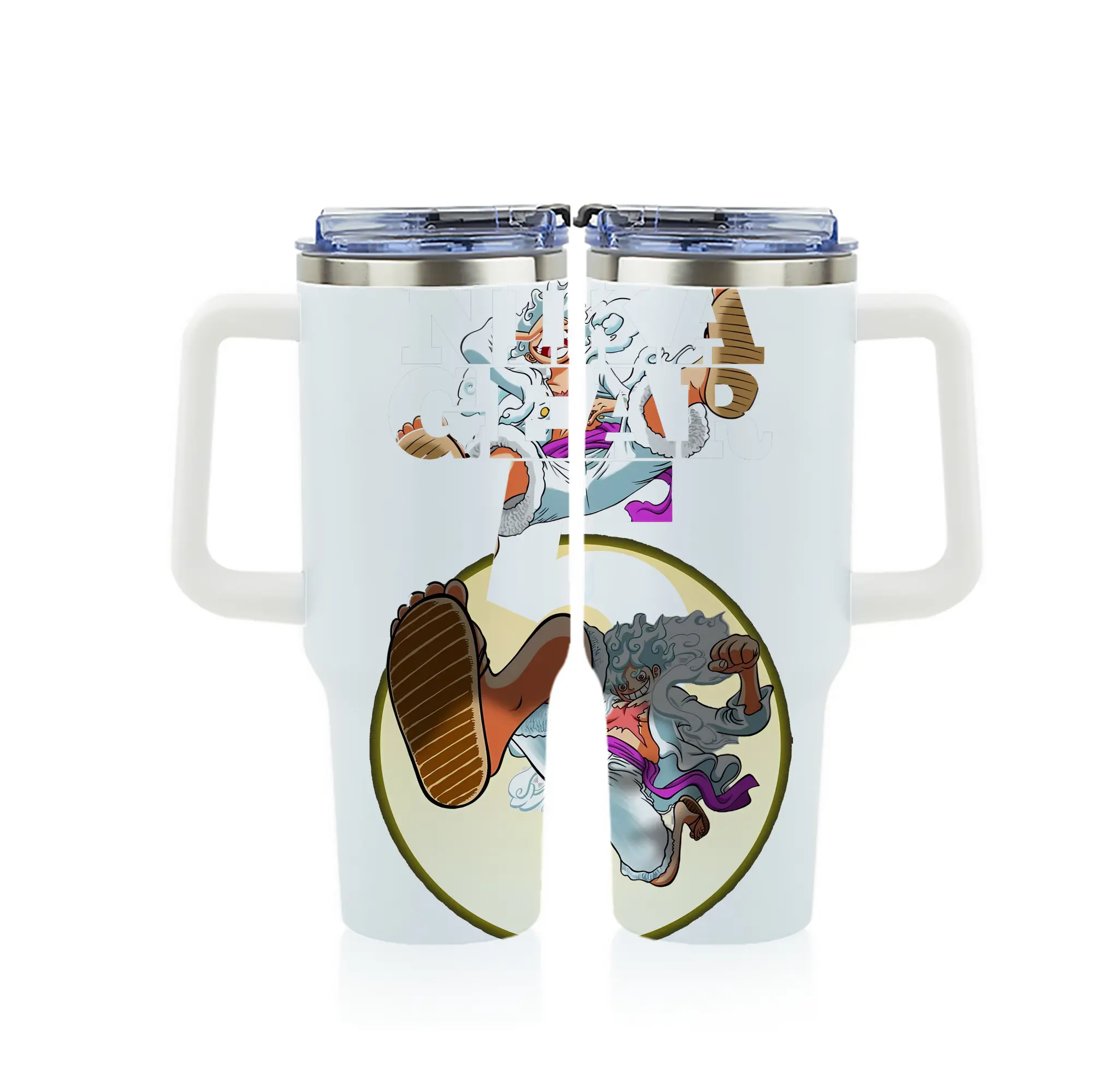 ワンピース グッズ モンキー・D・ルフィ - 1200mL フルプリント車用タンブラー ・ 304ステンレス 内側 ・ 201ステンレス 外側 ・ 保温 保冷 ・ 通勤 ドライブ アウトドア用