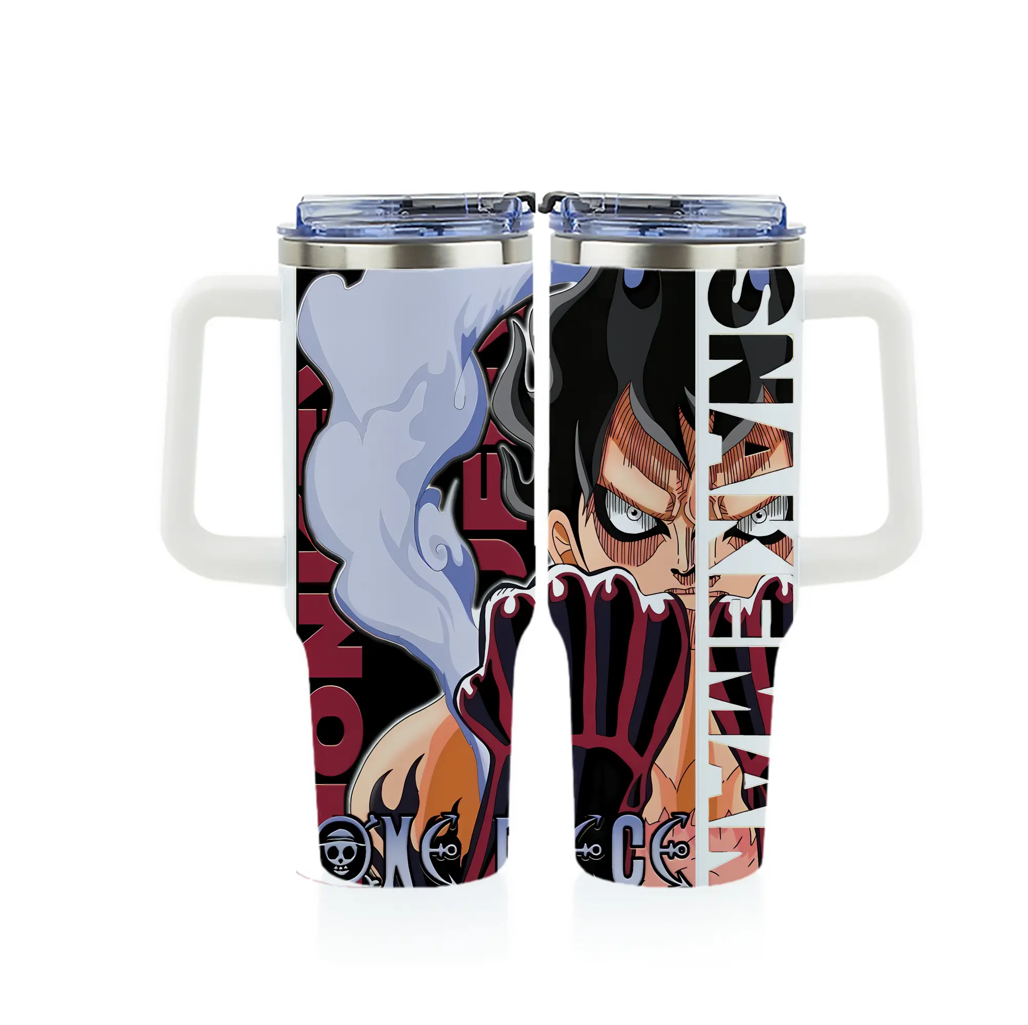 ワンピース グッズ モンキー・D・ルフィ - 1200mL フルプリント車用タンブラー ・ 304ステンレス 内側 ・ 201ステンレス 外側 ・ 保温 保冷 ・ 通勤 ドライブ アウトドア用