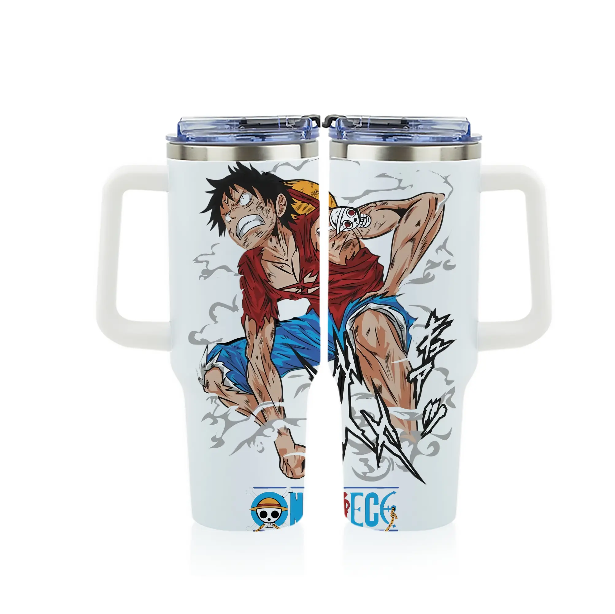 ワンピース グッズ モンキー・D・ルフィ - 1200mL フルプリント車用タンブラー ・ 304ステンレス 内側 ・ 201ステンレス 外側 ・ 保温 保冷 ・ 通勤 ドライブ アウトドア用