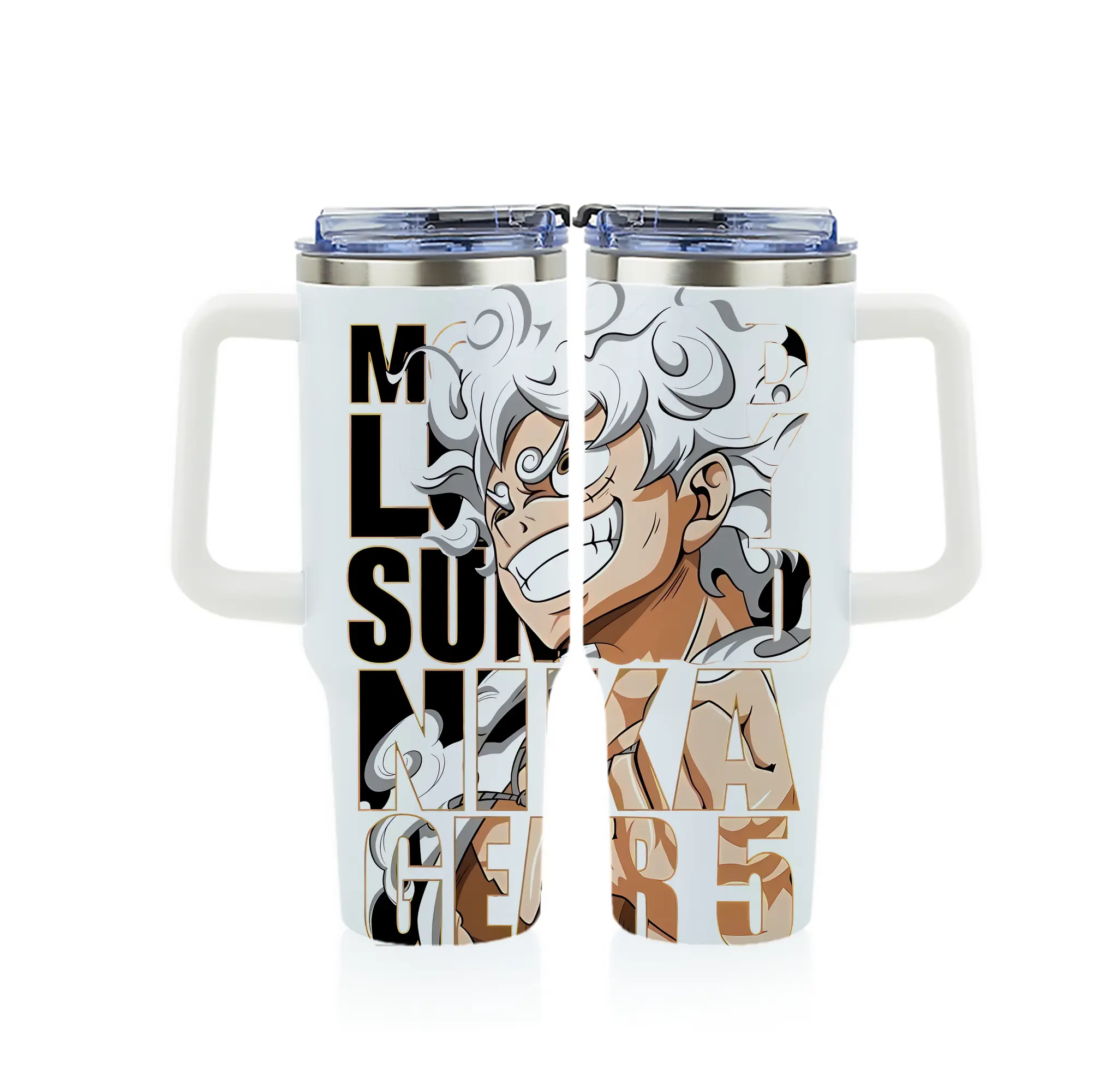 ワンピース グッズ モンキー・D・ルフィ - 1200mL フルプリント車用タンブラー ・ 304ステンレス 内側 ・ 201ステンレス 外側 ・ 保温 保冷 ・ 通勤 ドライブ アウトドア用