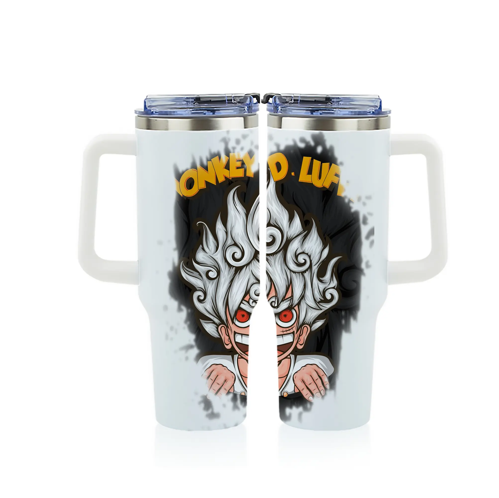 ワンピース グッズ モンキー・D・ルフィ - 1200mL フルプリント車用タンブラー ・ 304ステンレス 内側 ・ 201ステンレス 外側 ・ 保温 保冷 ・ 通勤 ドライブ アウトドア用
