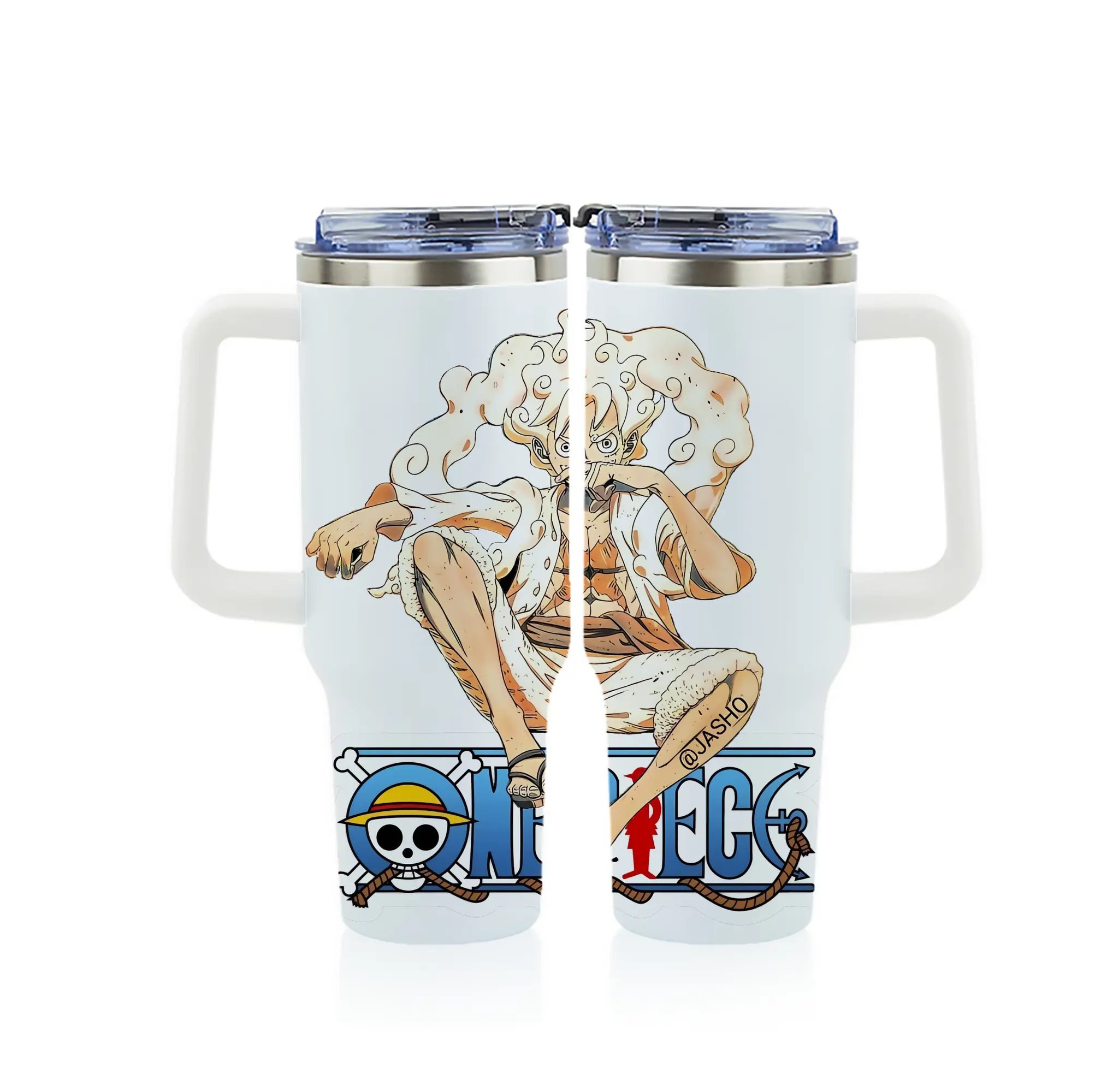 ワンピース グッズ モンキー・D・ルフィ - 1200mL フルプリント車用タンブラー ・ 304ステンレス 内側 ・ 201ステンレス 外側 ・ 保温 保冷 ・ 通勤 ドライブ アウトドア用