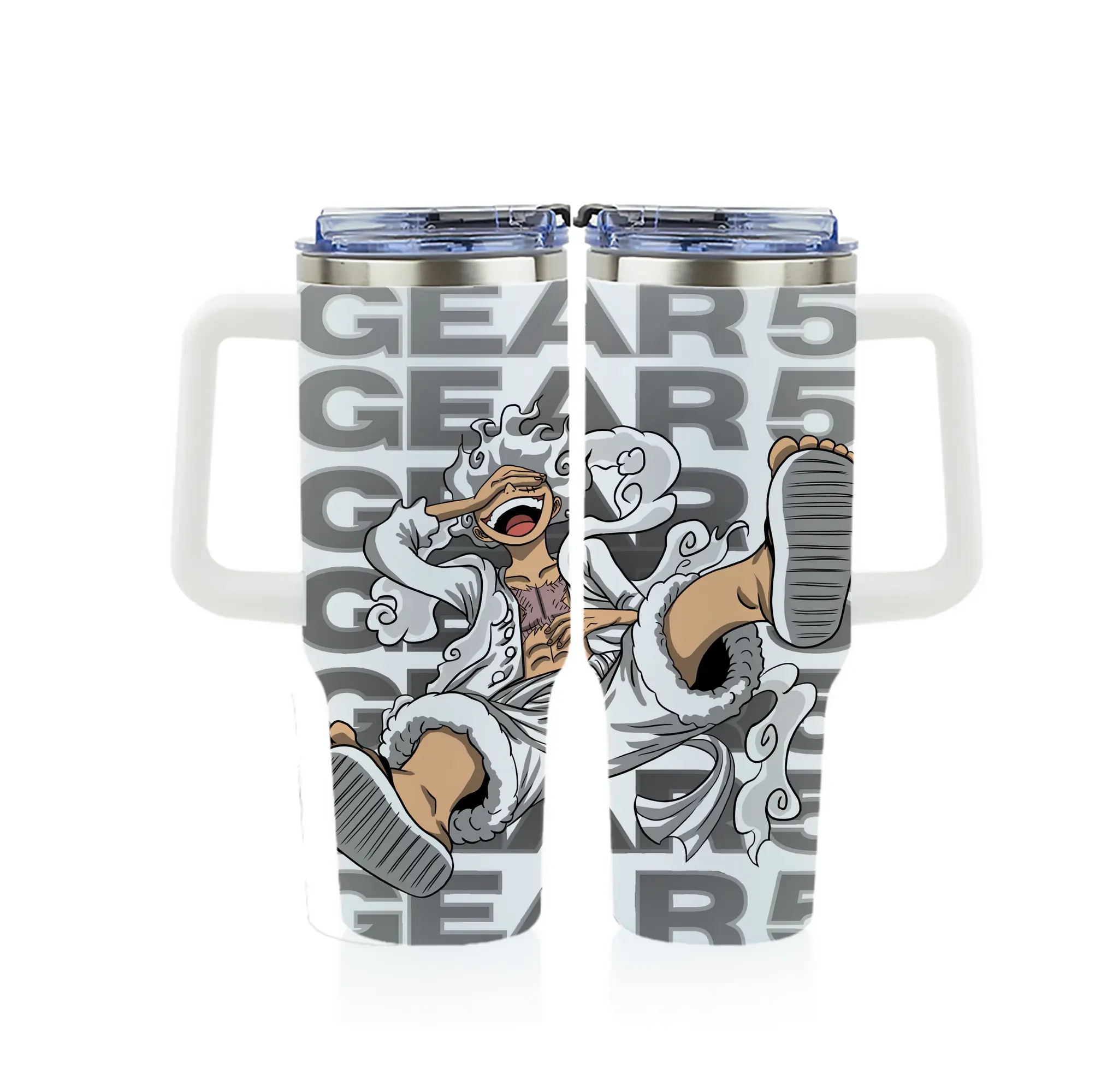 ワンピース グッズ モンキー・D・ルフィ - 1200mL フルプリント車用タンブラー ・ 304ステンレス 内側 ・ 201ステンレス 外側 ・ 保温 保冷 ・ 通勤 ドライブ アウトドア用