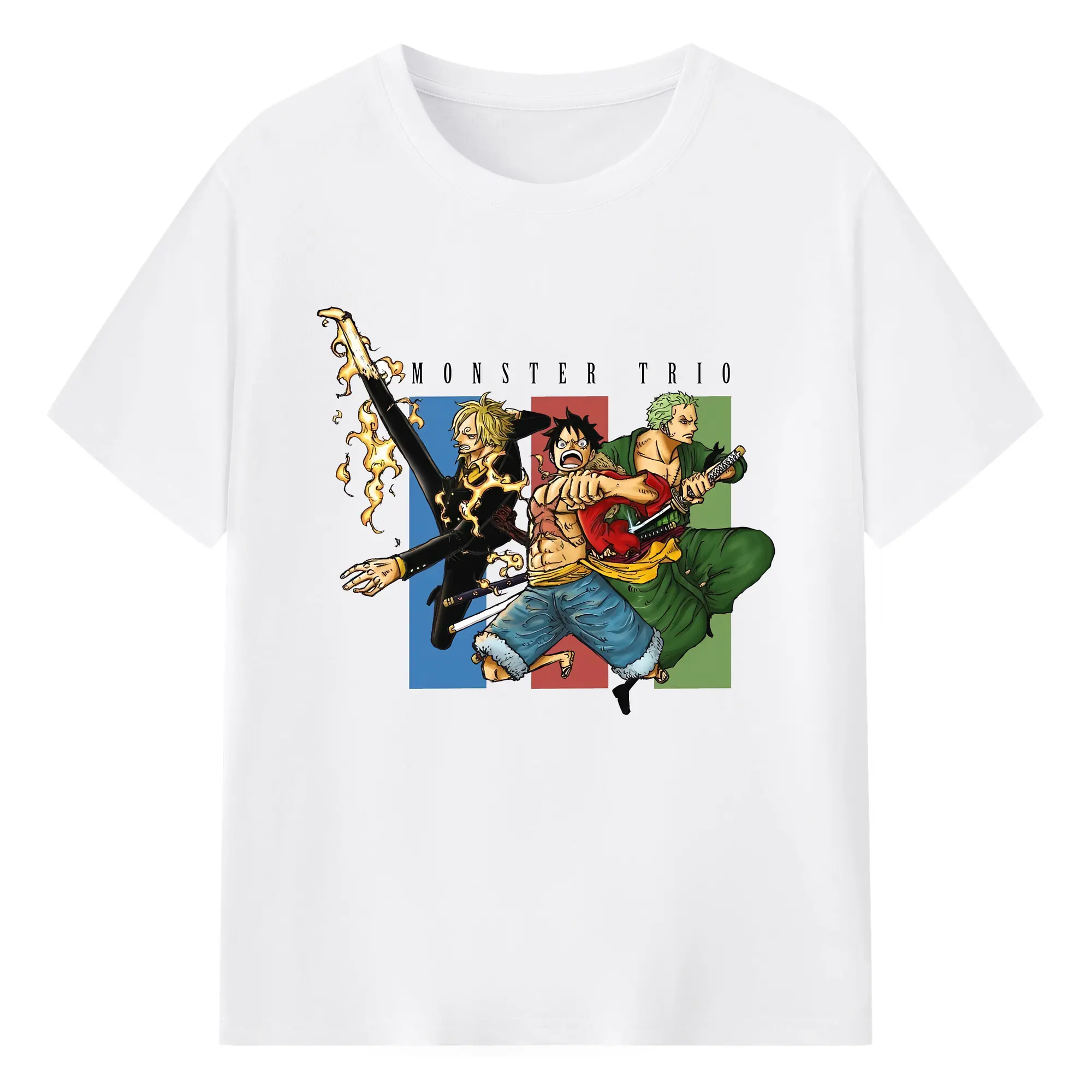 ワンピース グッズ モンキー・D・ルフィ - 綿100％ 半袖Tシャツ ・ フロントプリント ・ 快適 通気性 ・ 日常使い 散歩 スポーツ用