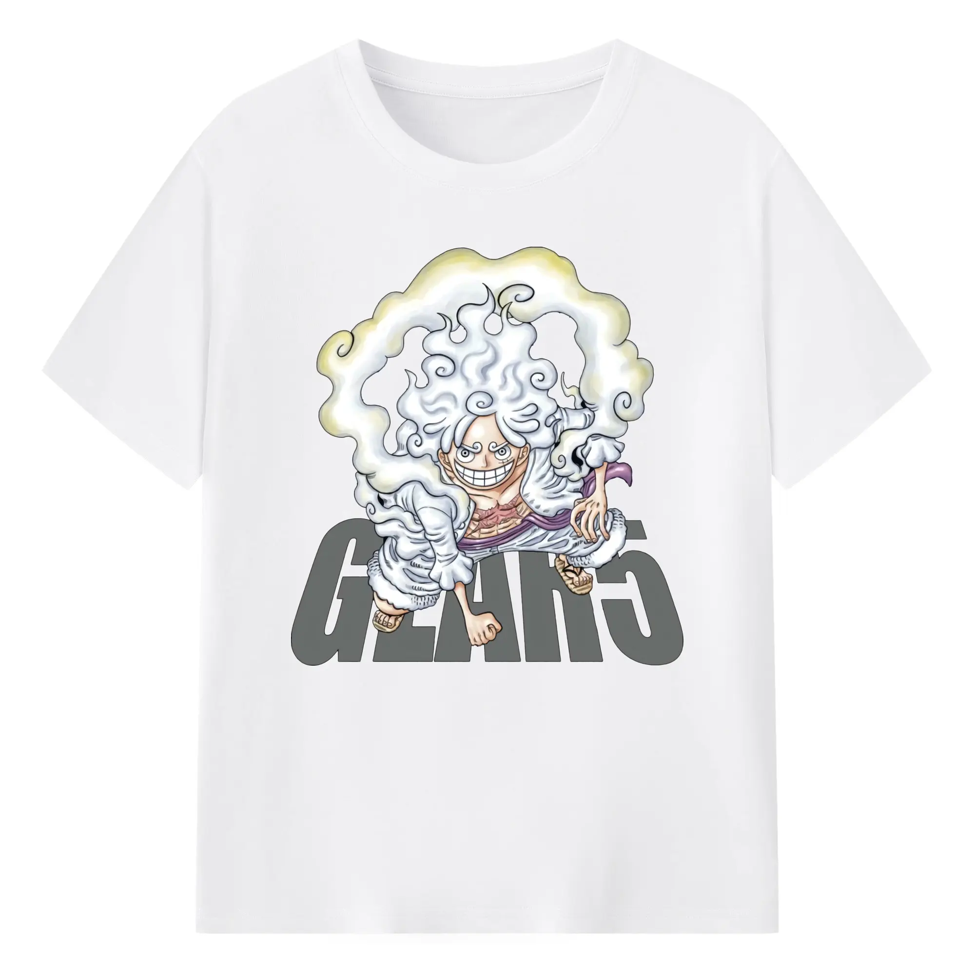 ワンピース グッズ モンキー・D・ルフィ - 綿100％ 半袖Tシャツ ・ フロントプリント ・ 快適 通気性 ・ 日常使い 散歩 スポーツ用
