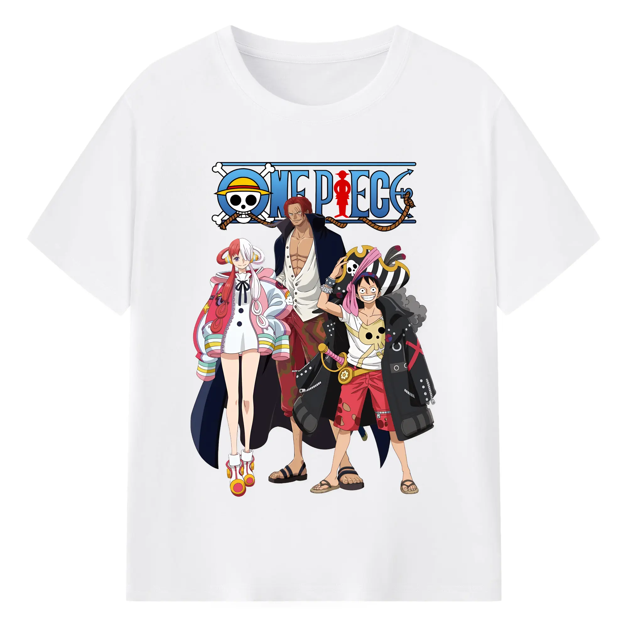 ワンピース グッズ モンキー・D・ルフィ - 綿100％ 半袖Tシャツ ・ フロントプリント ・ 快適 通気性 ・ 日常使い 散歩 スポーツ用