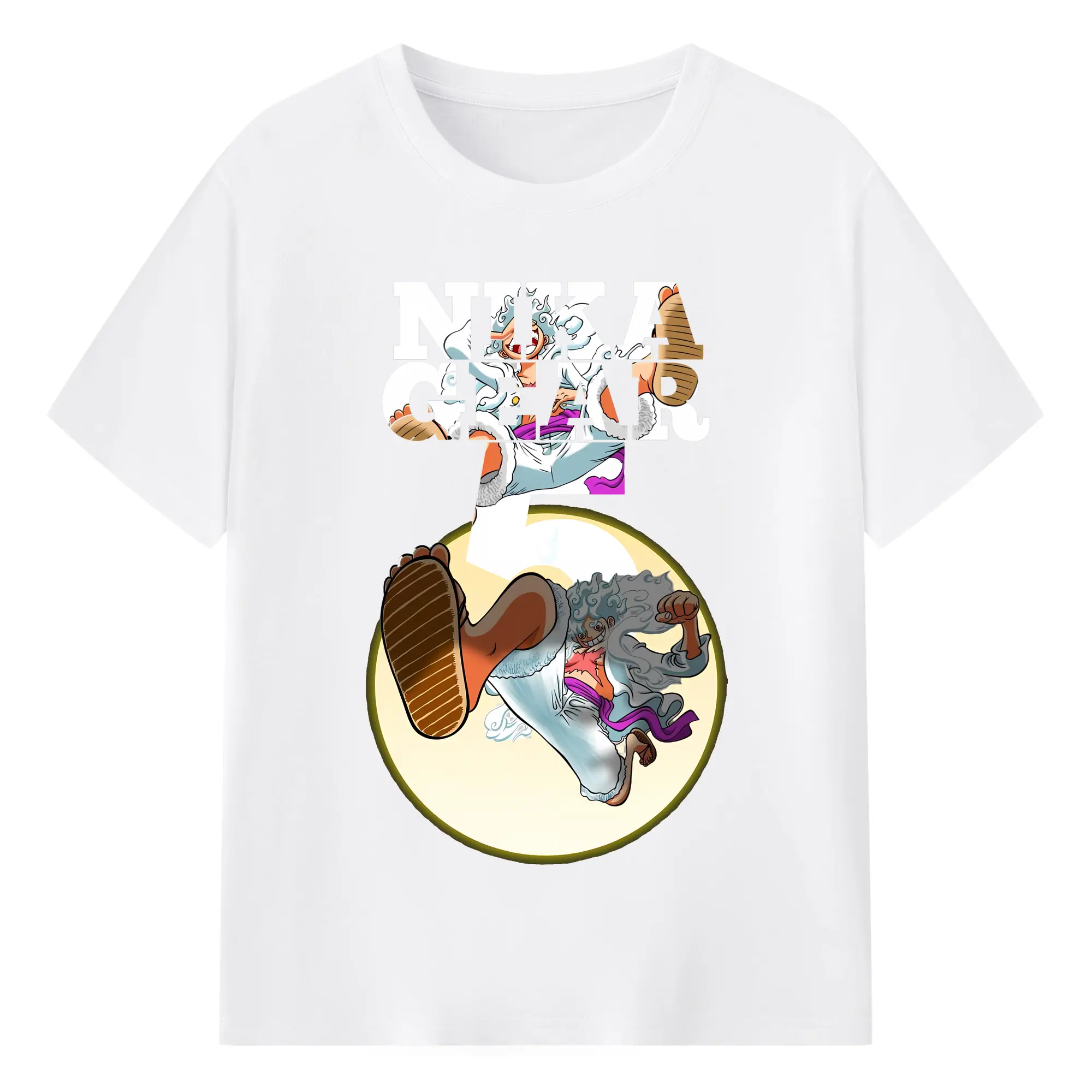 ワンピース グッズ モンキー・D・ルフィ - 綿100％ 半袖Tシャツ ・ フロントプリント ・ 快適 通気性 ・ 日常使い 散歩 スポーツ用