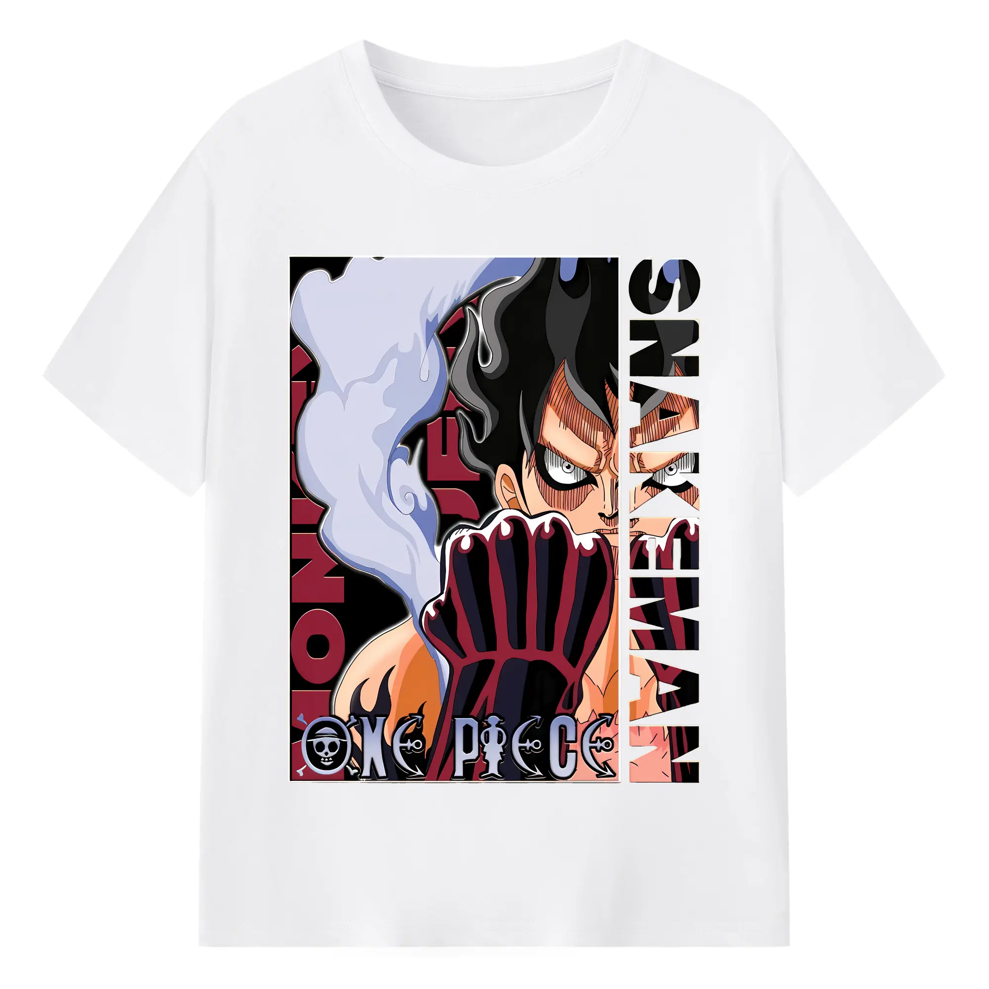 ワンピース グッズ モンキー・D・ルフィ - 綿100％ 半袖Tシャツ ・ フロントプリント ・ 快適 通気性 ・ 日常使い 散歩 スポーツ用