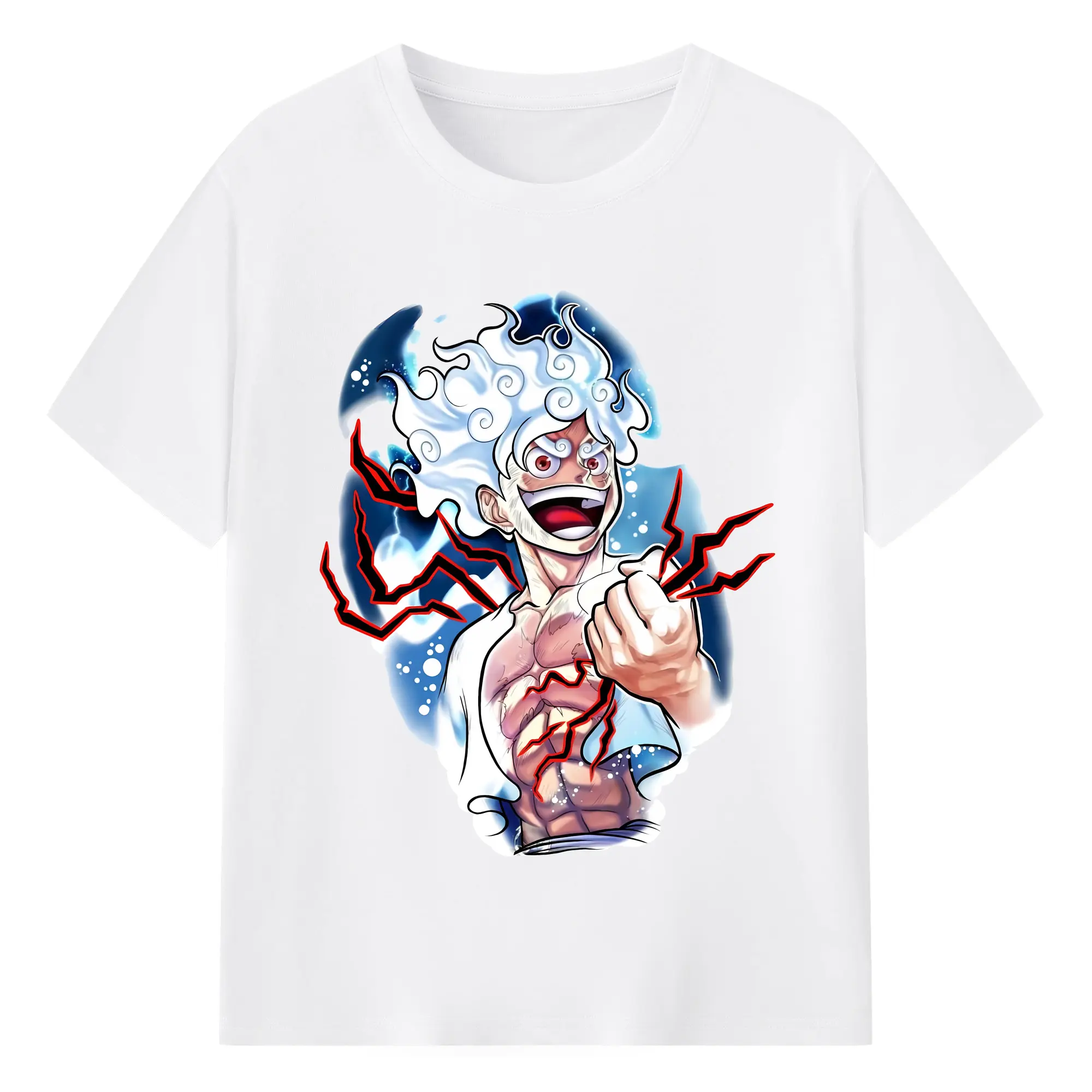 ワンピース グッズ モンキー・D・ルフィ - 綿100％ 半袖Tシャツ ・ フロントプリント ・ 快適 通気性 ・ 日常使い 散歩 スポーツ用