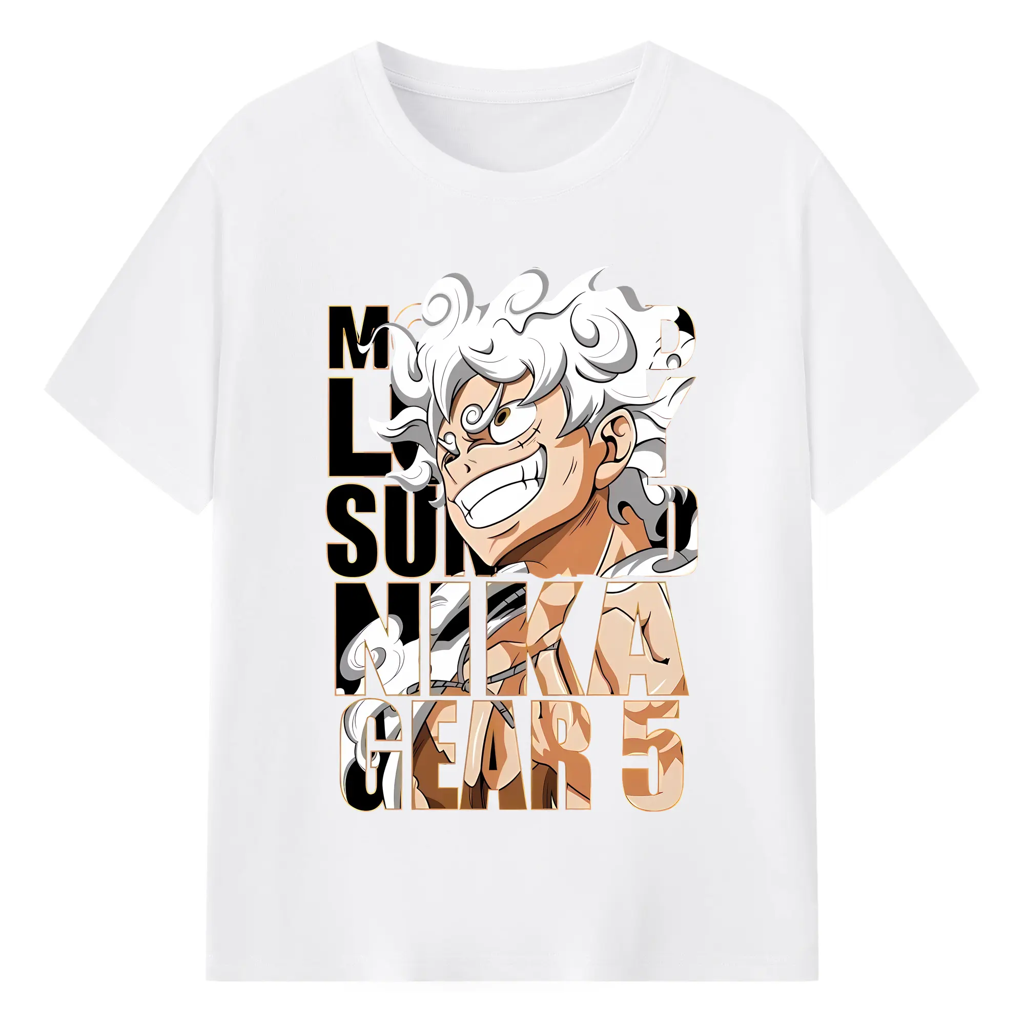 ワンピース グッズ モンキー・D・ルフィ - 綿100％ 半袖Tシャツ ・ フロントプリント ・ 快適 通気性 ・ 日常使い 散歩 スポーツ用