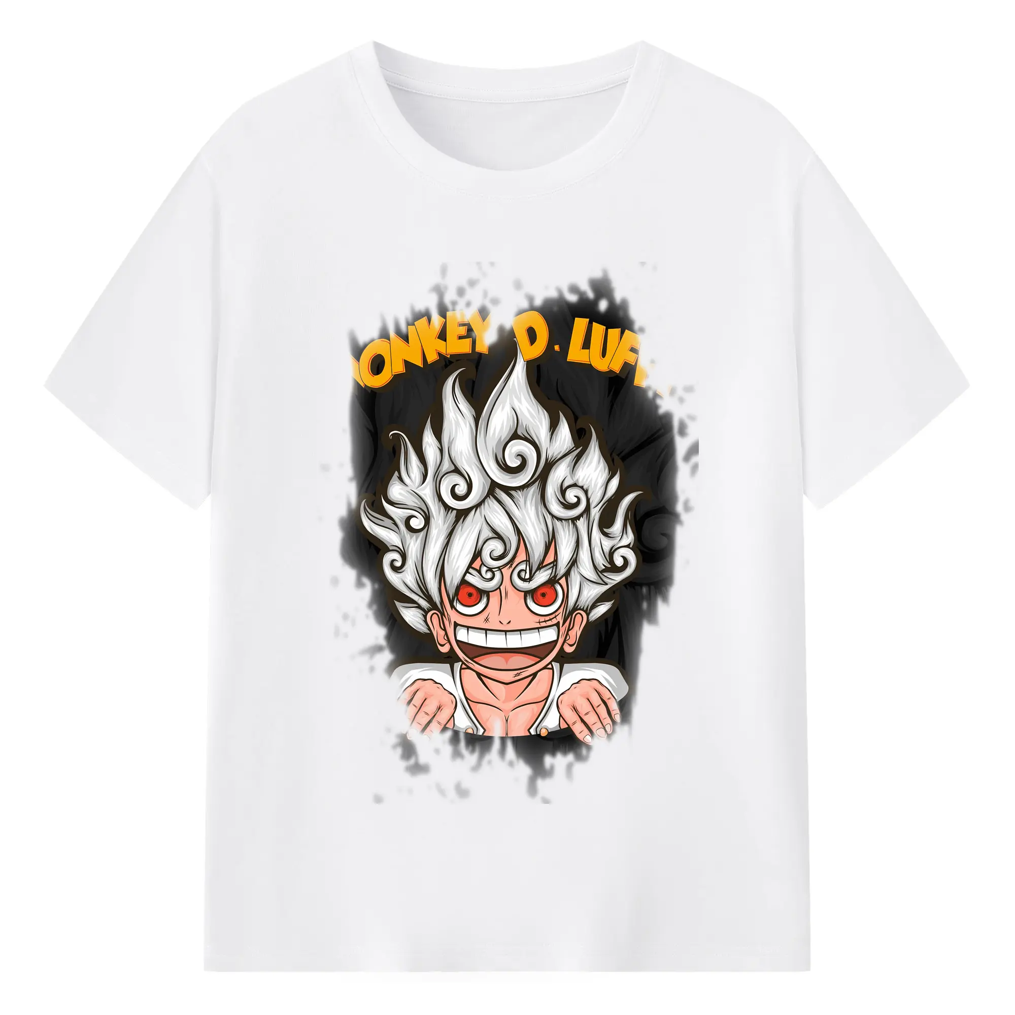 ワンピース グッズ モンキー・D・ルフィ - 綿100％ 半袖Tシャツ ・ フロントプリント ・ 快適 通気性 ・ 日常使い 散歩 スポーツ用
