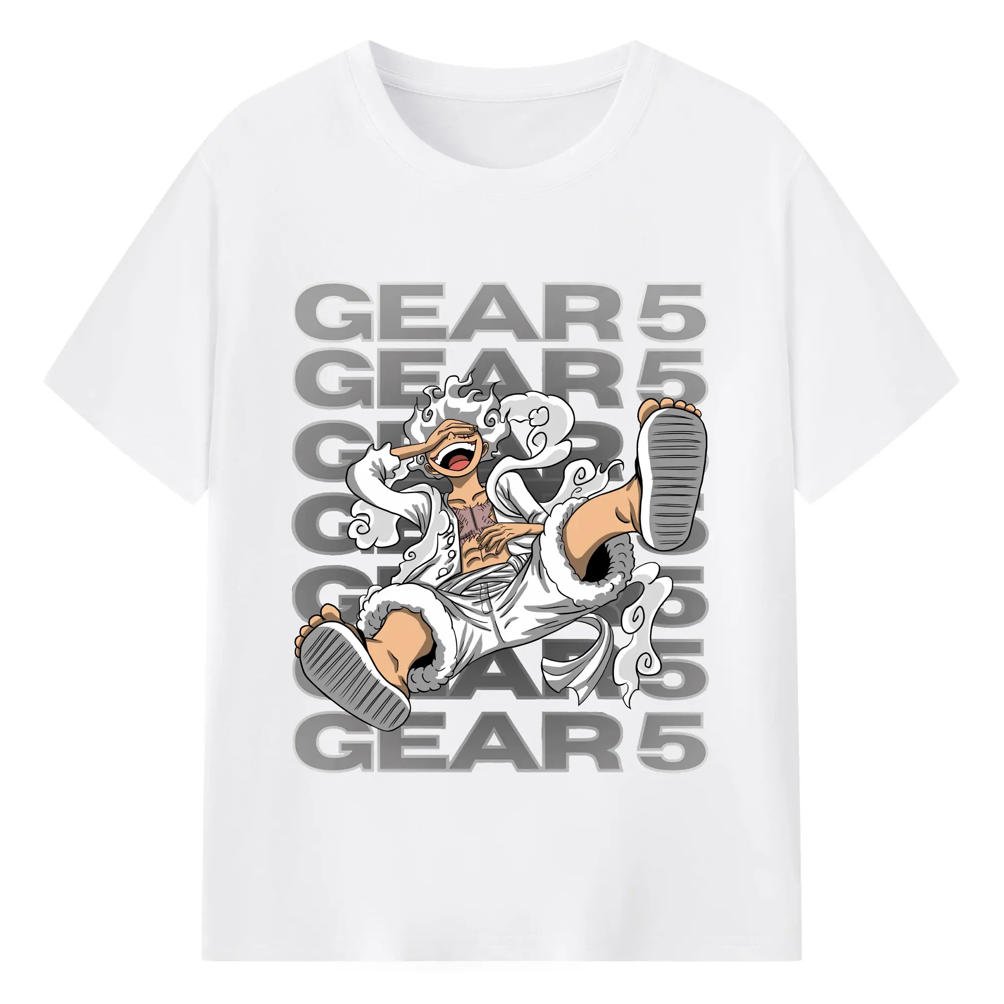 ワンピース グッズ モンキー・D・ルフィ - 綿100％ 半袖Tシャツ ・ フロントプリント ・ 快適 通気性 ・ 日常使い 散歩 スポーツ用