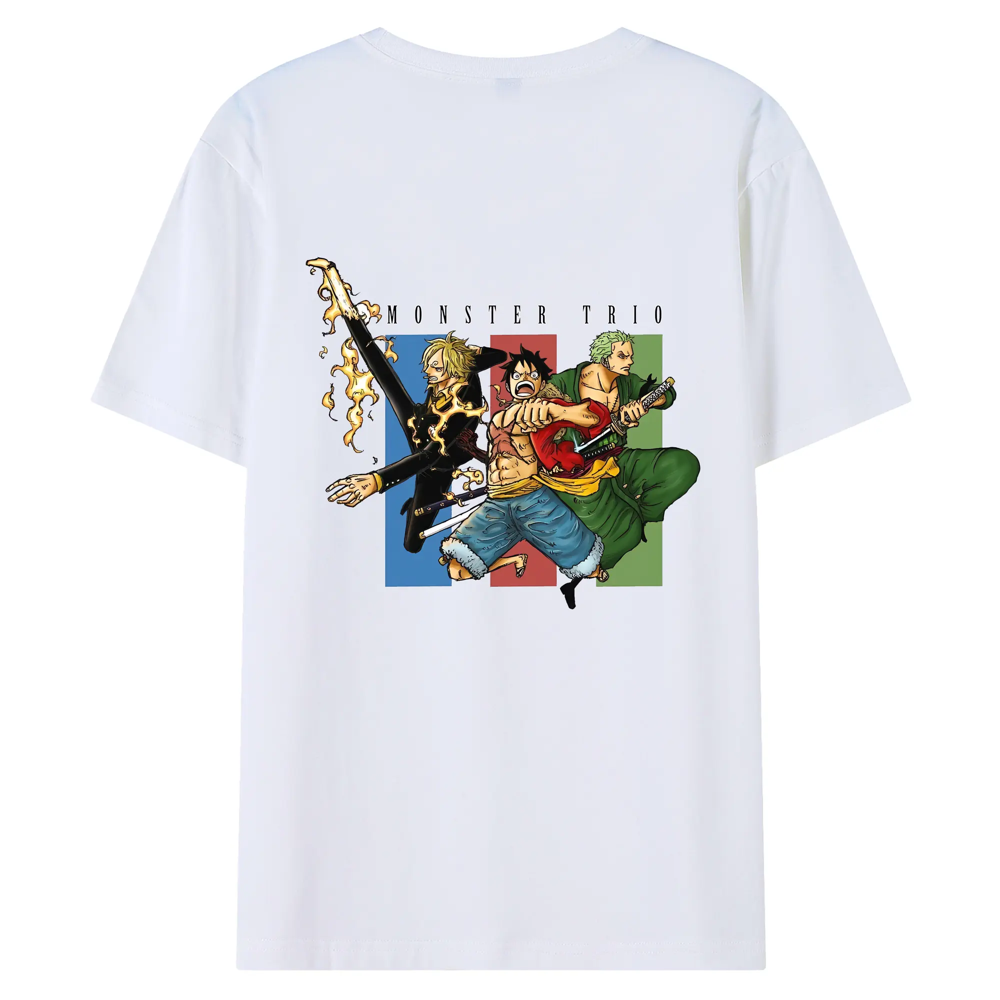 ワンピース グッズ モンキー・D・ルフィ - 綿100％ 半袖Tシャツ ・ バックプリント ・ 快適 通気性 ・ 日常使い 散歩 スポーツ用