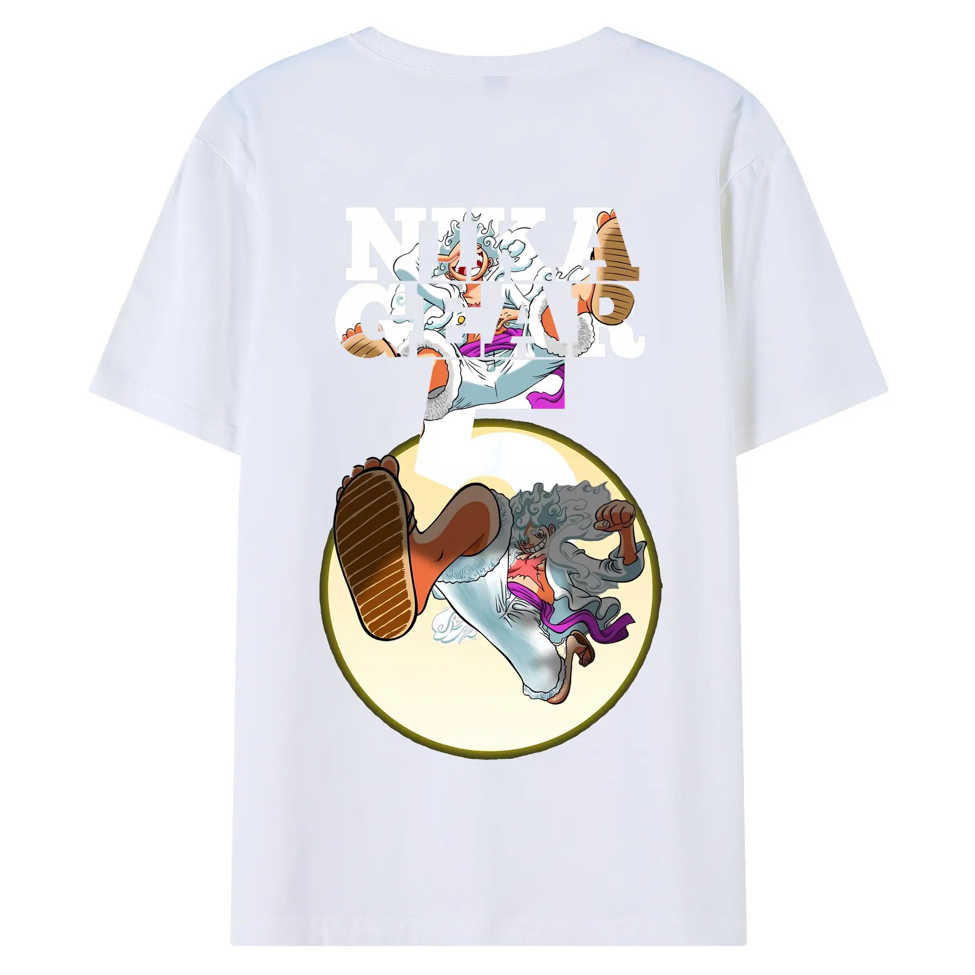 ワンピース グッズ モンキー・D・ルフィ - 綿100％ 半袖Tシャツ ・ バックプリント ・ 快適 通気性 ・ 日常使い 散歩 スポーツ用