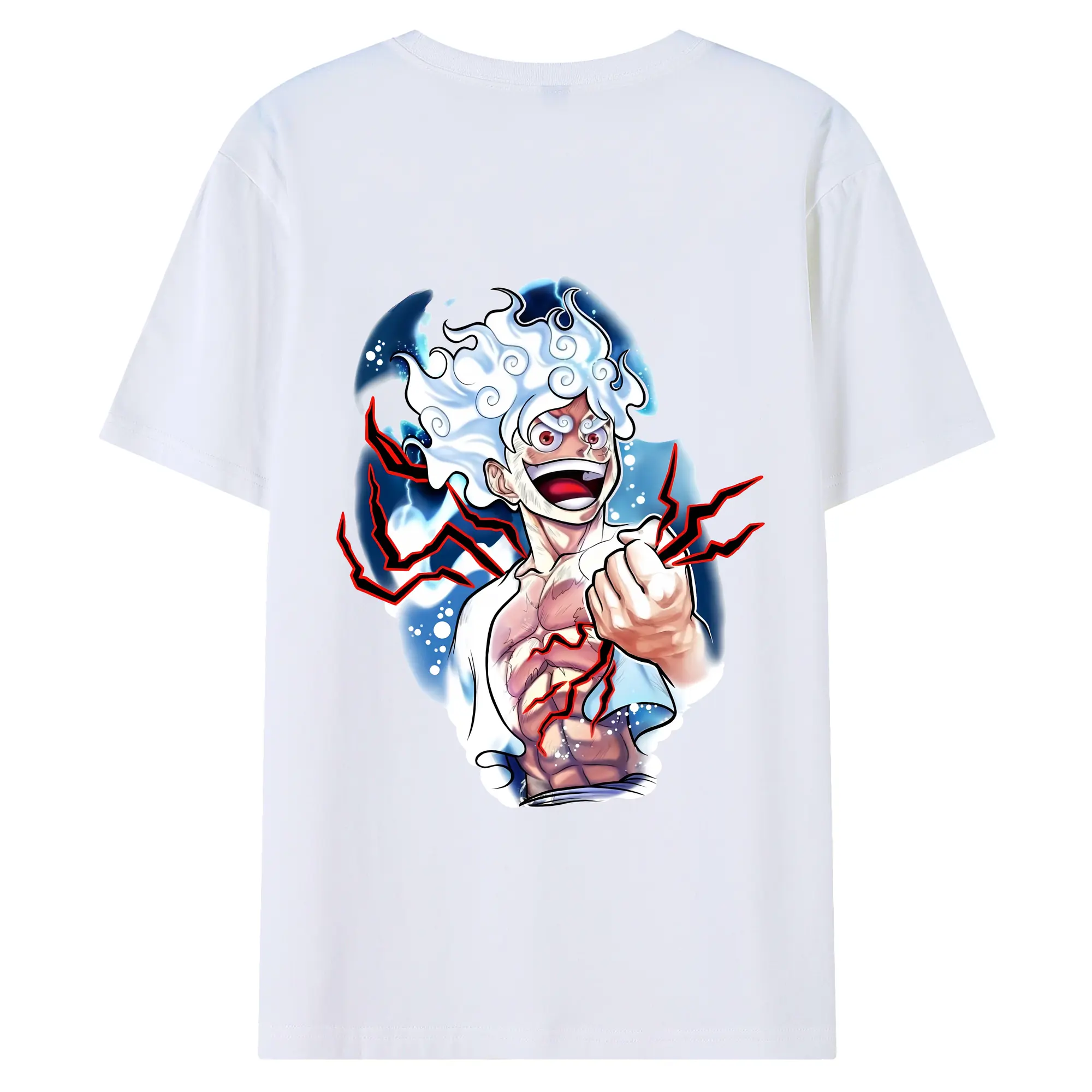 ワンピース グッズ モンキー・D・ルフィ - 綿100％ 半袖Tシャツ ・ バックプリント ・ 快適 通気性 ・ 日常使い 散歩 スポーツ用