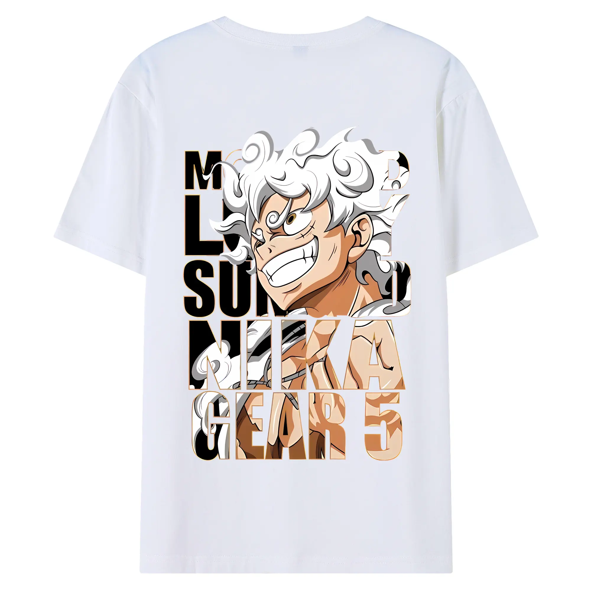 ワンピース グッズ モンキー・D・ルフィ - 綿100％ 半袖Tシャツ ・ バックプリント ・ 快適 通気性 ・ 日常使い 散歩 スポーツ用