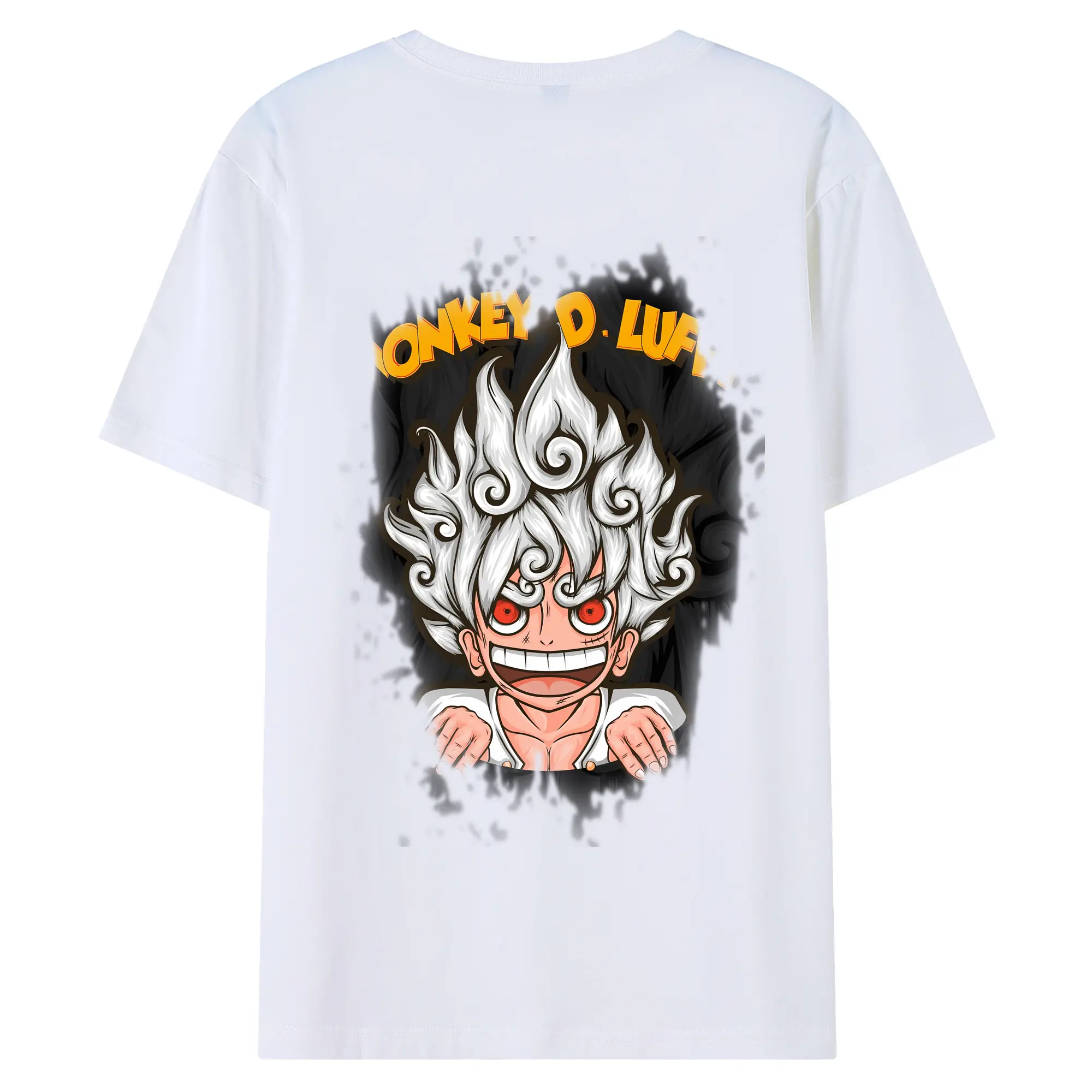 ワンピース グッズ モンキー・D・ルフィ - 綿100％ 半袖Tシャツ ・ バックプリント ・ 快適 通気性 ・ 日常使い 散歩 スポーツ用