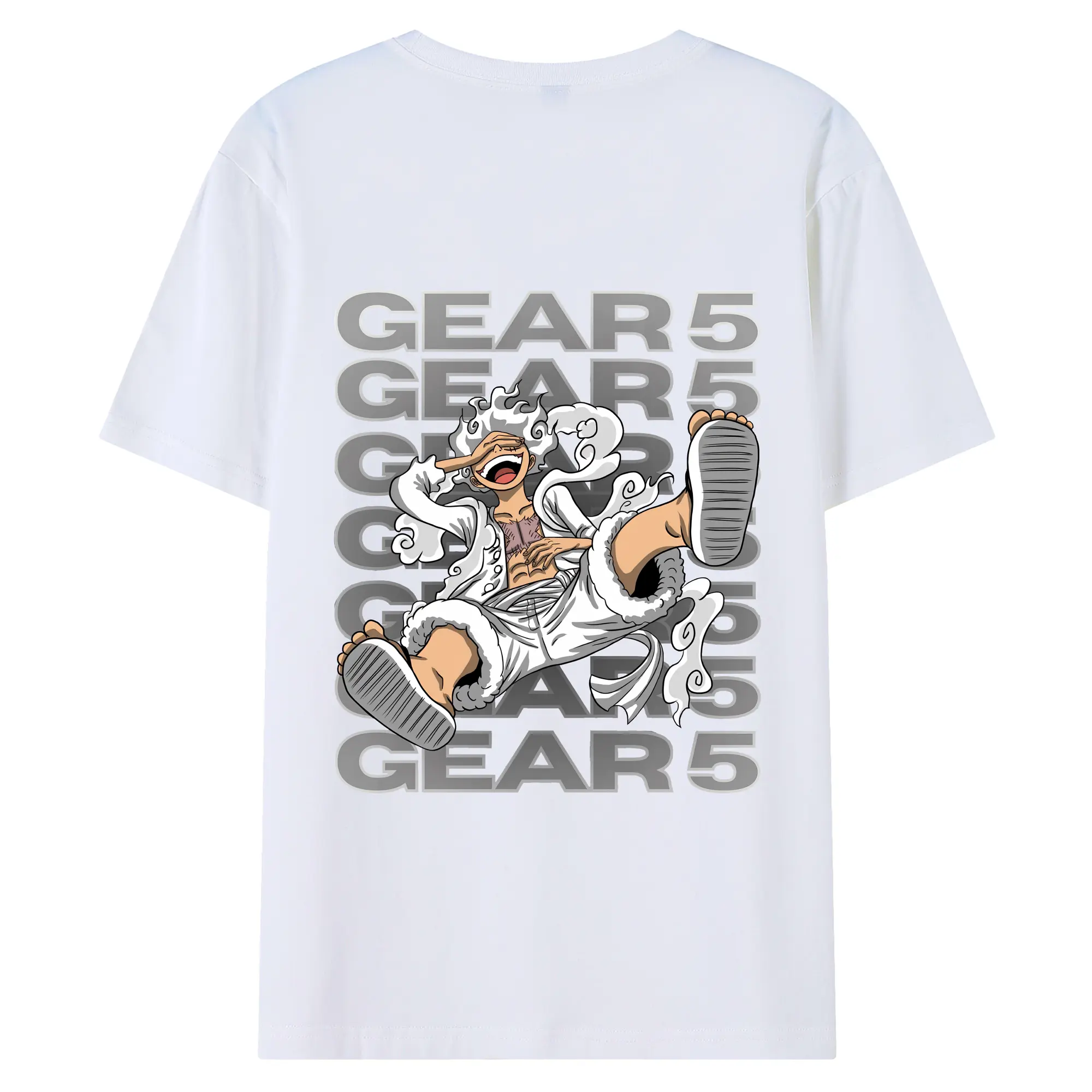 ワンピース グッズ モンキー・D・ルフィ - 綿100％ 半袖Tシャツ ・ バックプリント ・ 快適 通気性 ・ 日常使い 散歩 スポーツ用