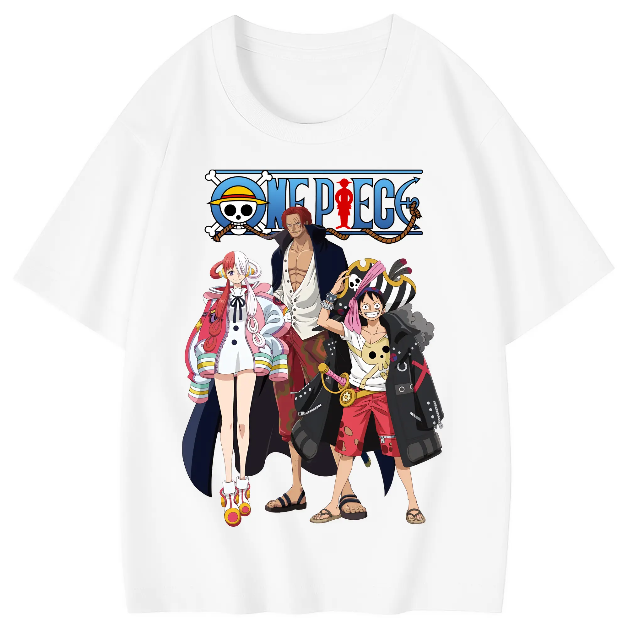 ワンピース グッズ モンキー・D・ルフィ - 綿100％ キッズTシャツ ・ フロントプリント ・ 快適 通気性 ・ スポーツ カジュアル 散歩用