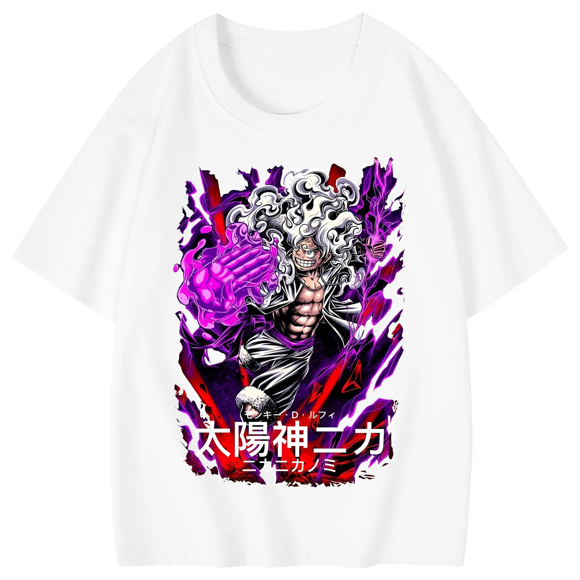 ワンピース グッズ モンキー・D・ルフィ - 綿100％ キッズTシャツ ・ フロントプリント ・ 快適 通気性 ・ スポーツ カジュアル 散歩用