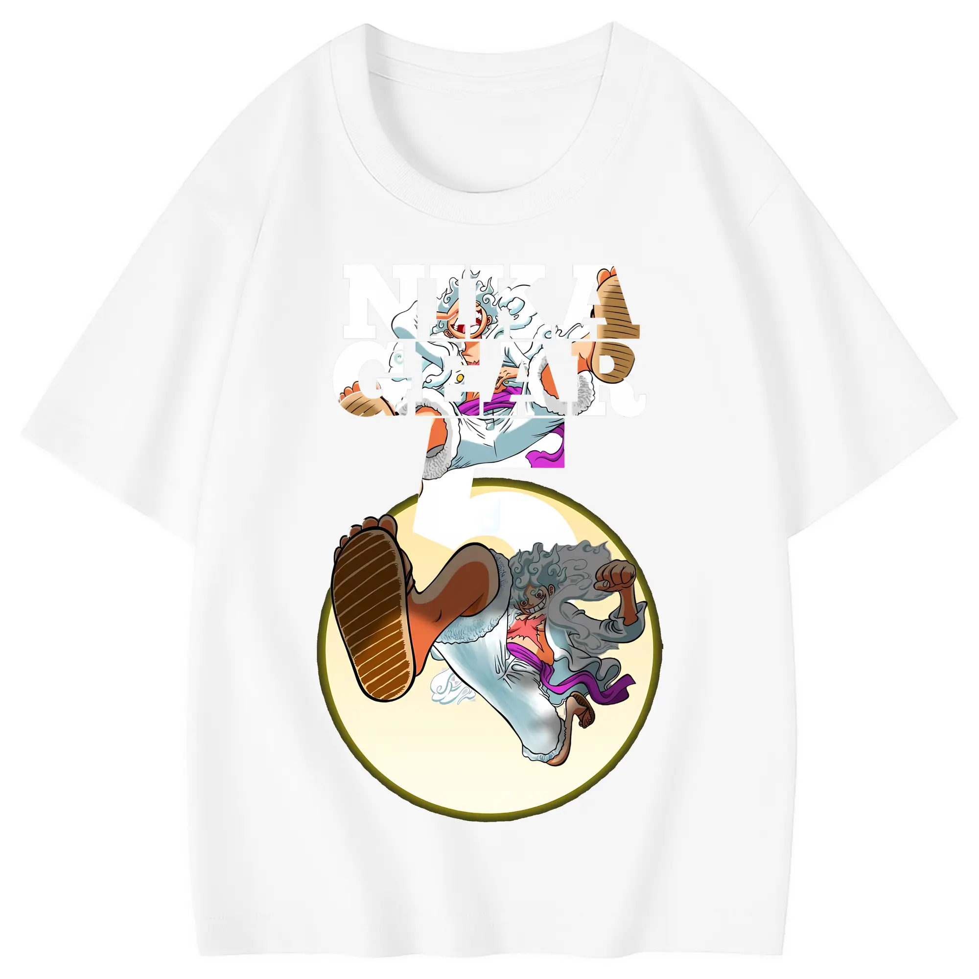 ワンピース グッズ モンキー・D・ルフィ - 綿100％ キッズTシャツ ・ フロントプリント ・ 快適 通気性 ・ スポーツ カジュアル 散歩用