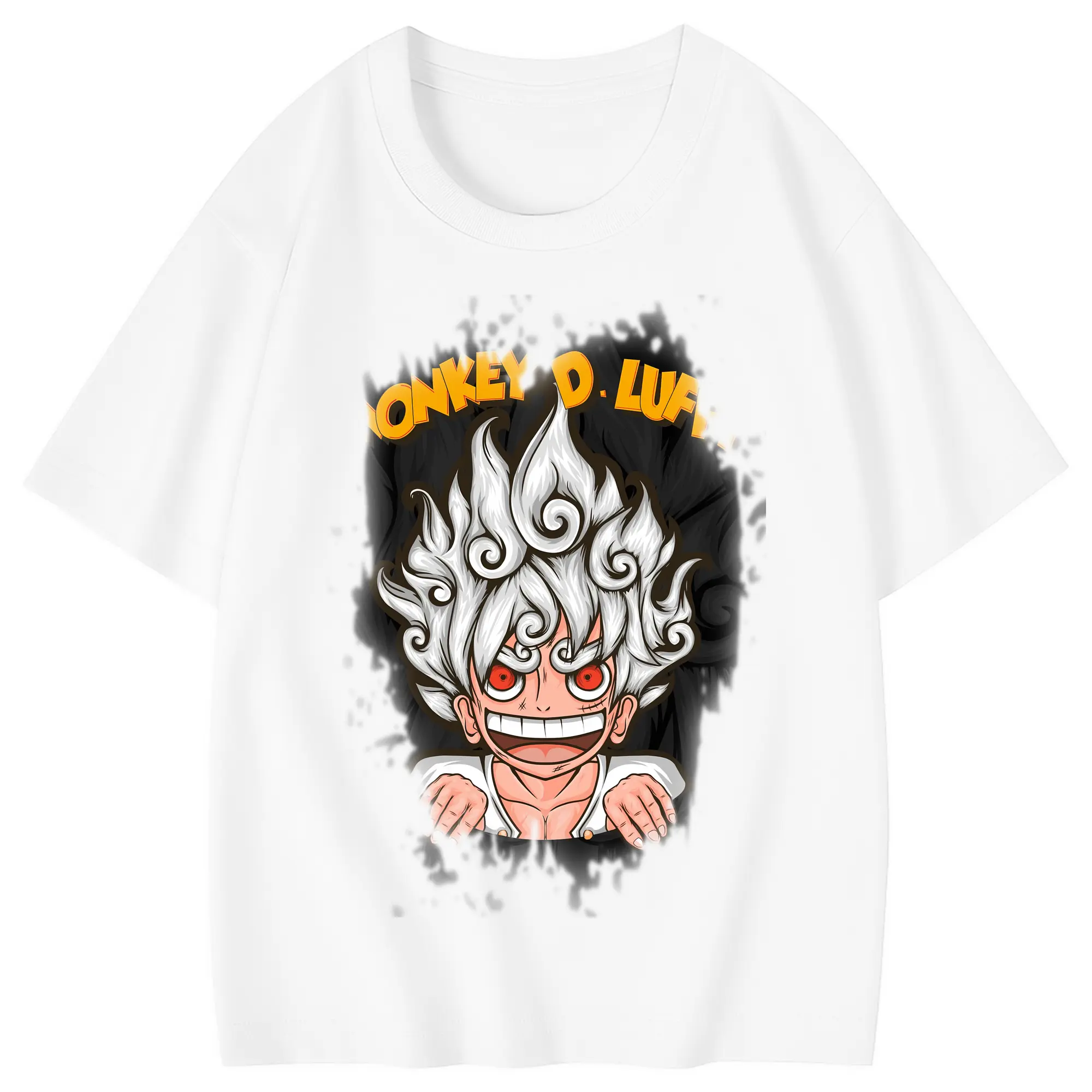 ワンピース グッズ モンキー・D・ルフィ - 綿100％ キッズTシャツ ・ フロントプリント ・ 快適 通気性 ・ スポーツ カジュアル 散歩用