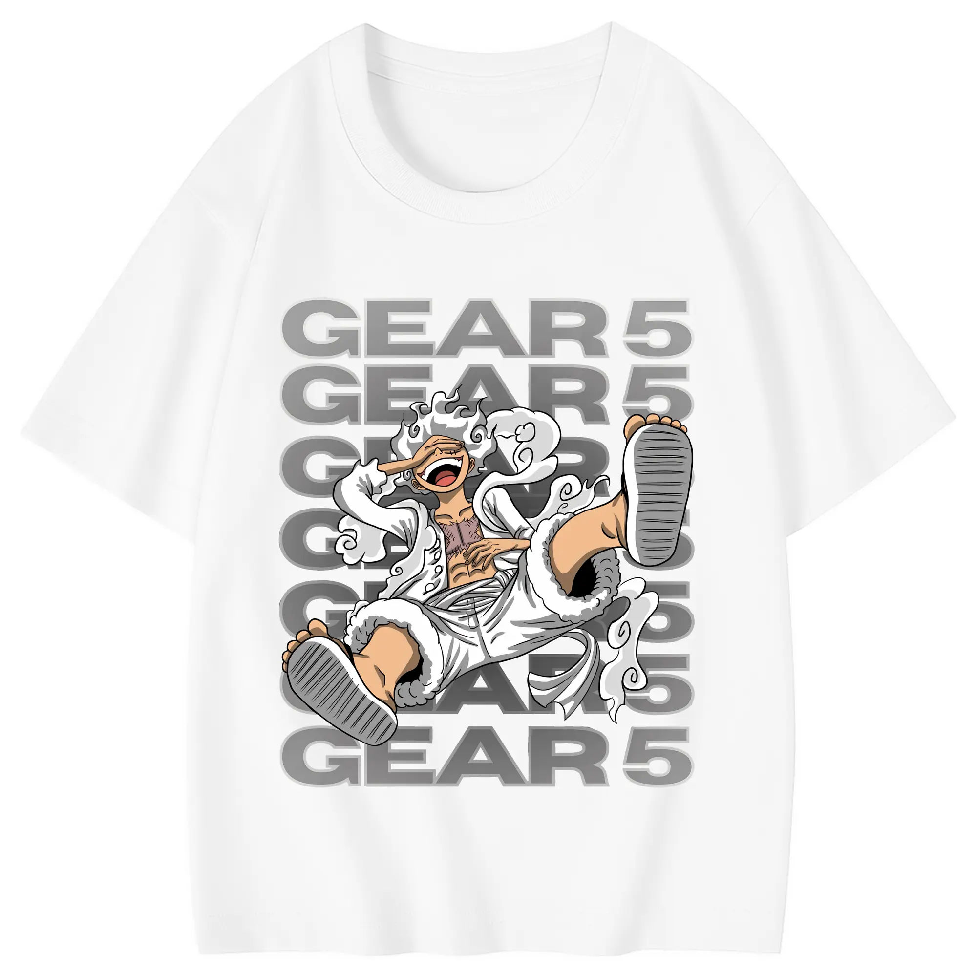 ワンピース グッズ モンキー・D・ルフィ - 綿100％ キッズTシャツ ・ フロントプリント ・ 快適 通気性 ・ スポーツ カジュアル 散歩用