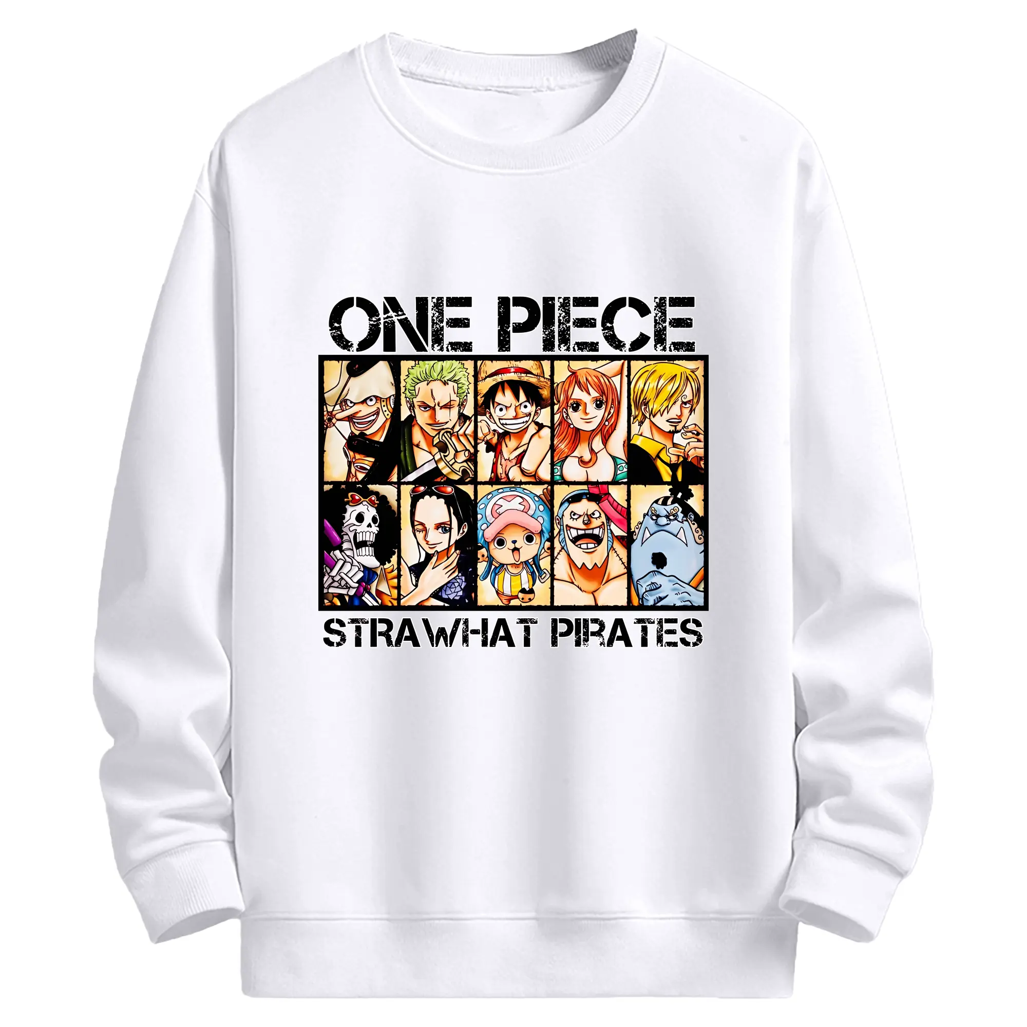 ワンピース グッズ モンキー・D・ルフィ - 高品質 クルーネック スウェット ・ コットン59％ ポリエステル41％ ・ ユニセックス 長袖 トレーナー ・ カジュアル デイリー スポーツ 散歩用