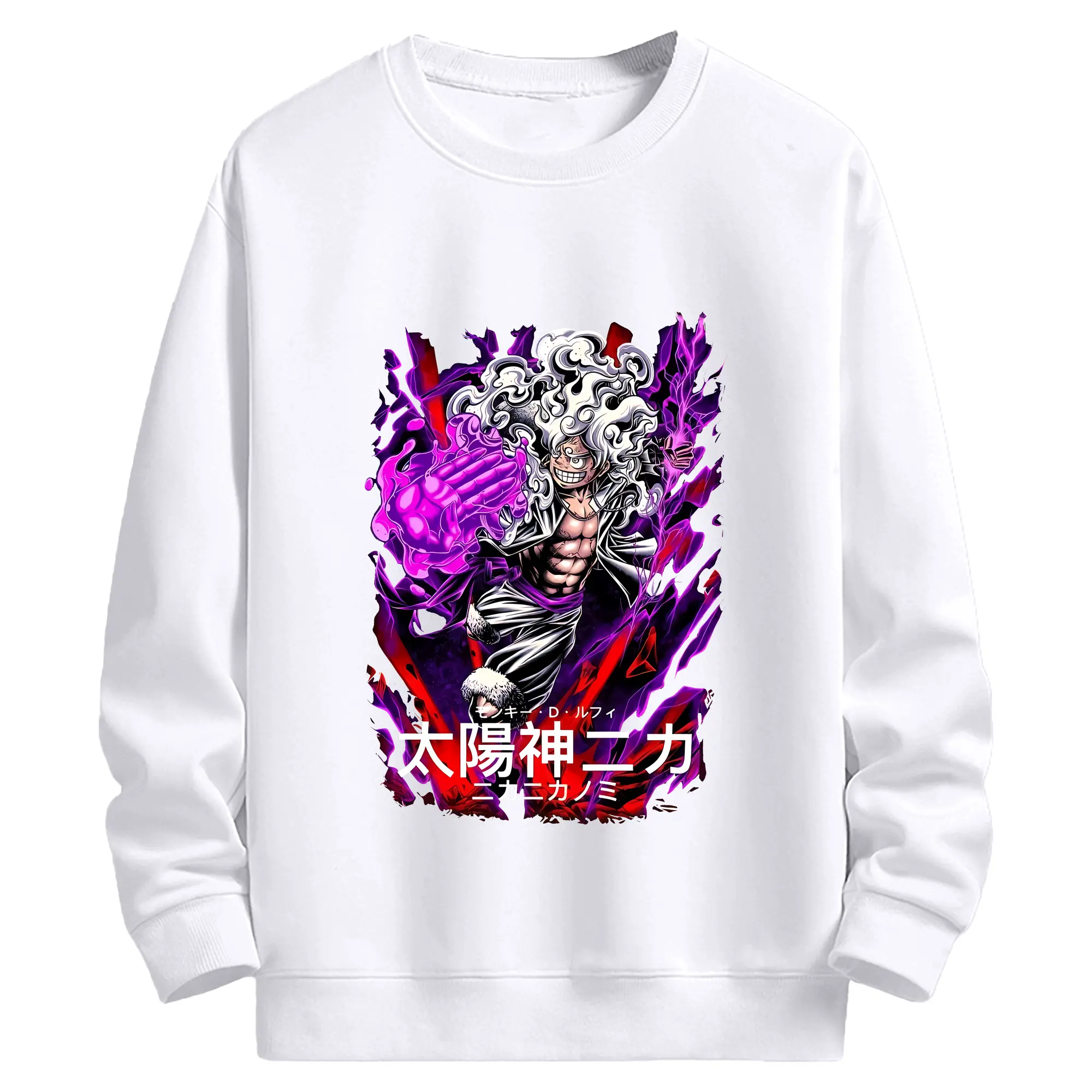 ワンピース グッズ モンキー・D・ルフィ - 高品質 クルーネック スウェット ・ コットン59％ ポリエステル41％ ・ ユニセックス 長袖 トレーナー ・ カジュアル デイリー スポーツ 散歩用
