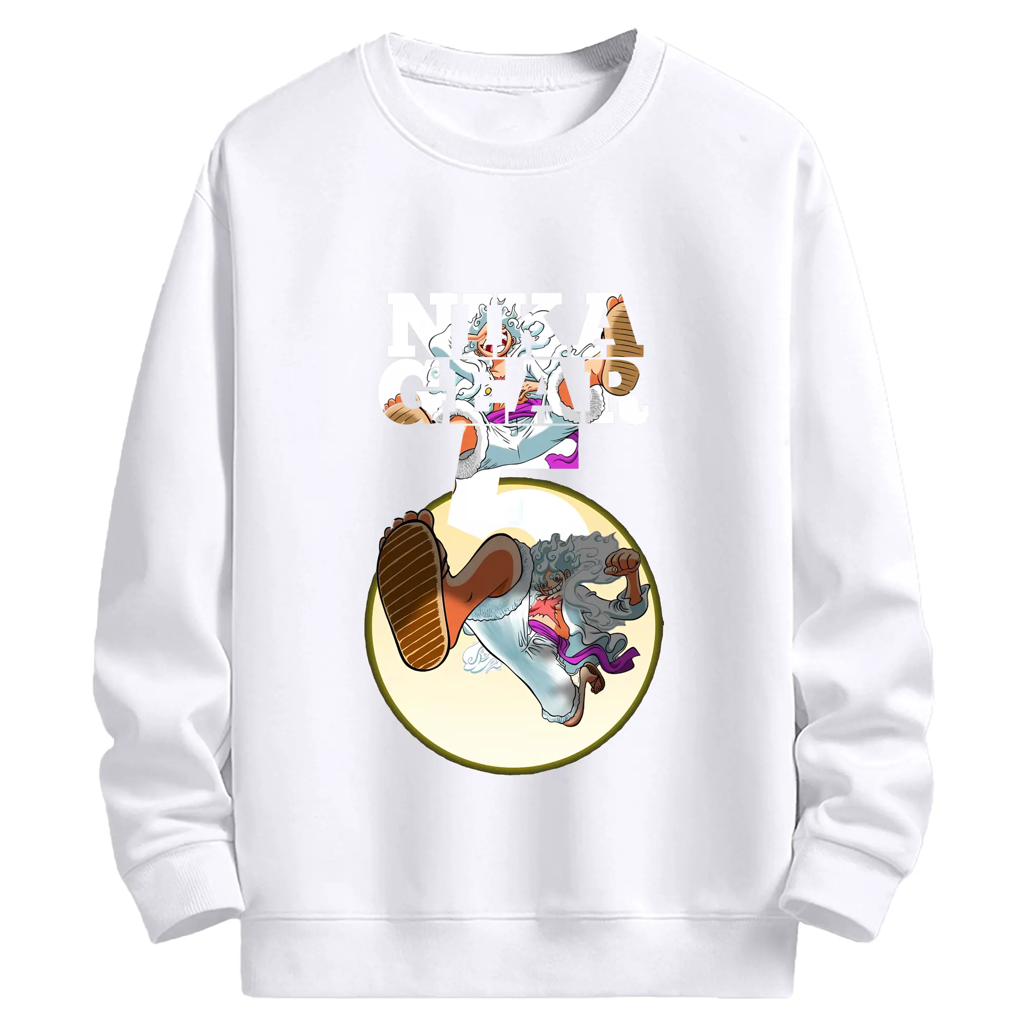 ワンピース グッズ モンキー・D・ルフィ - 高品質 クルーネック スウェット ・ コットン59％ ポリエステル41％ ・ ユニセックス 長袖 トレーナー ・ カジュアル デイリー スポーツ 散歩用