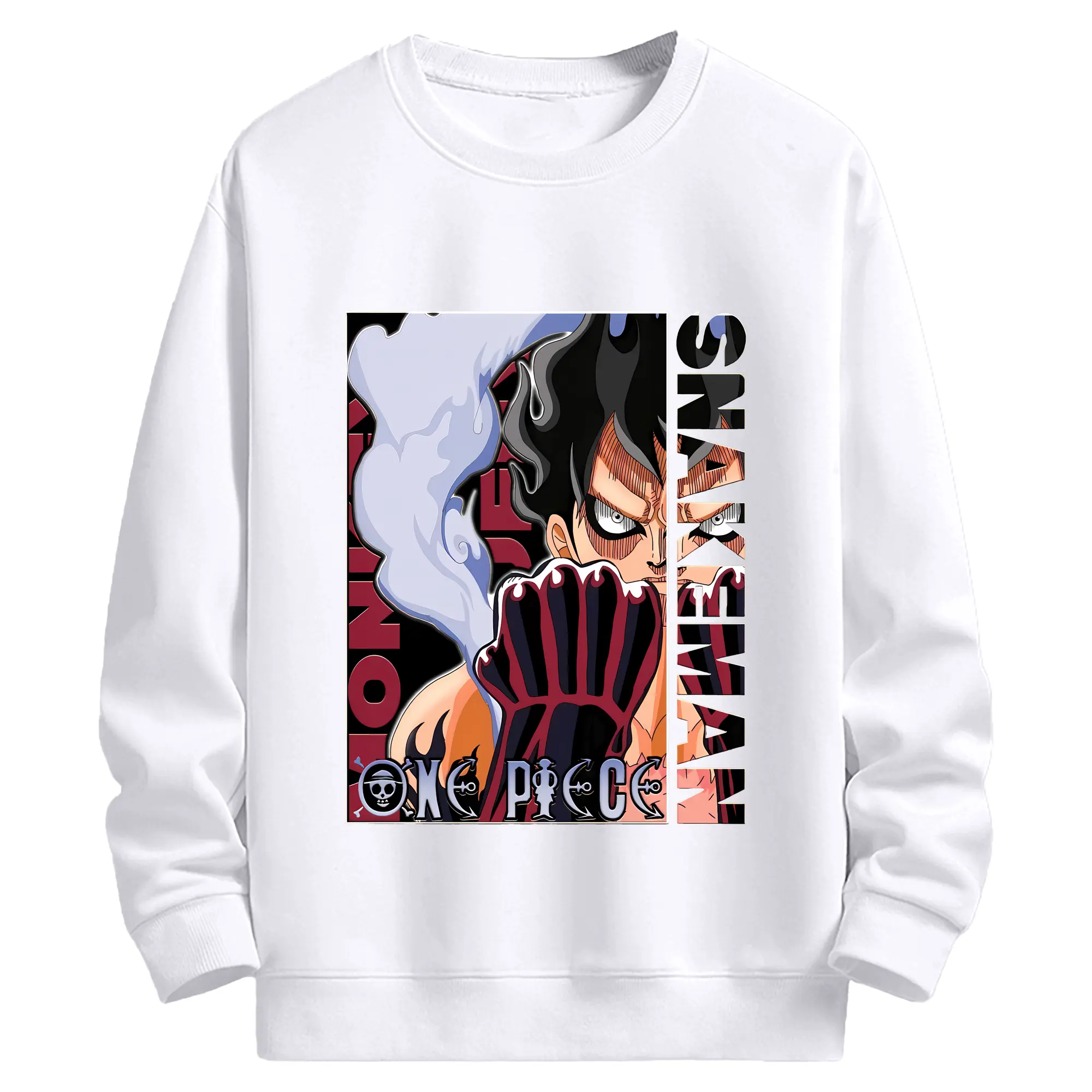 ワンピース グッズ モンキー・D・ルフィ - 高品質 クルーネック スウェット ・ コットン59％ ポリエステル41％ ・ ユニセックス 長袖 トレーナー ・ カジュアル デイリー スポーツ 散歩用