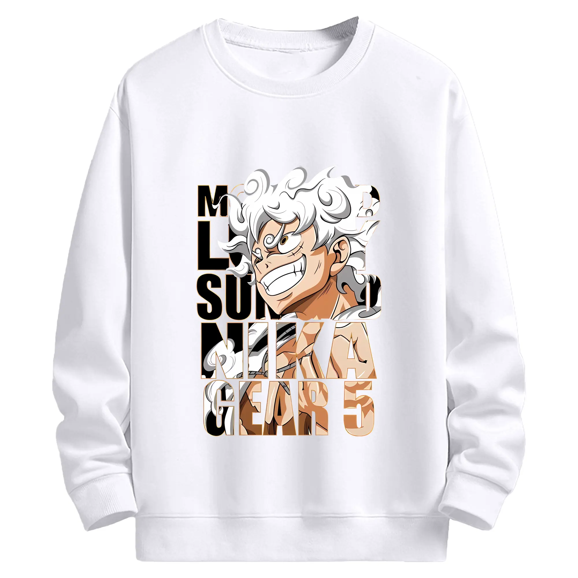 ワンピース グッズ モンキー・D・ルフィ - 高品質 クルーネック スウェット ・ コットン59％ ポリエステル41％ ・ ユニセックス 長袖 トレーナー ・ カジュアル デイリー スポーツ 散歩用