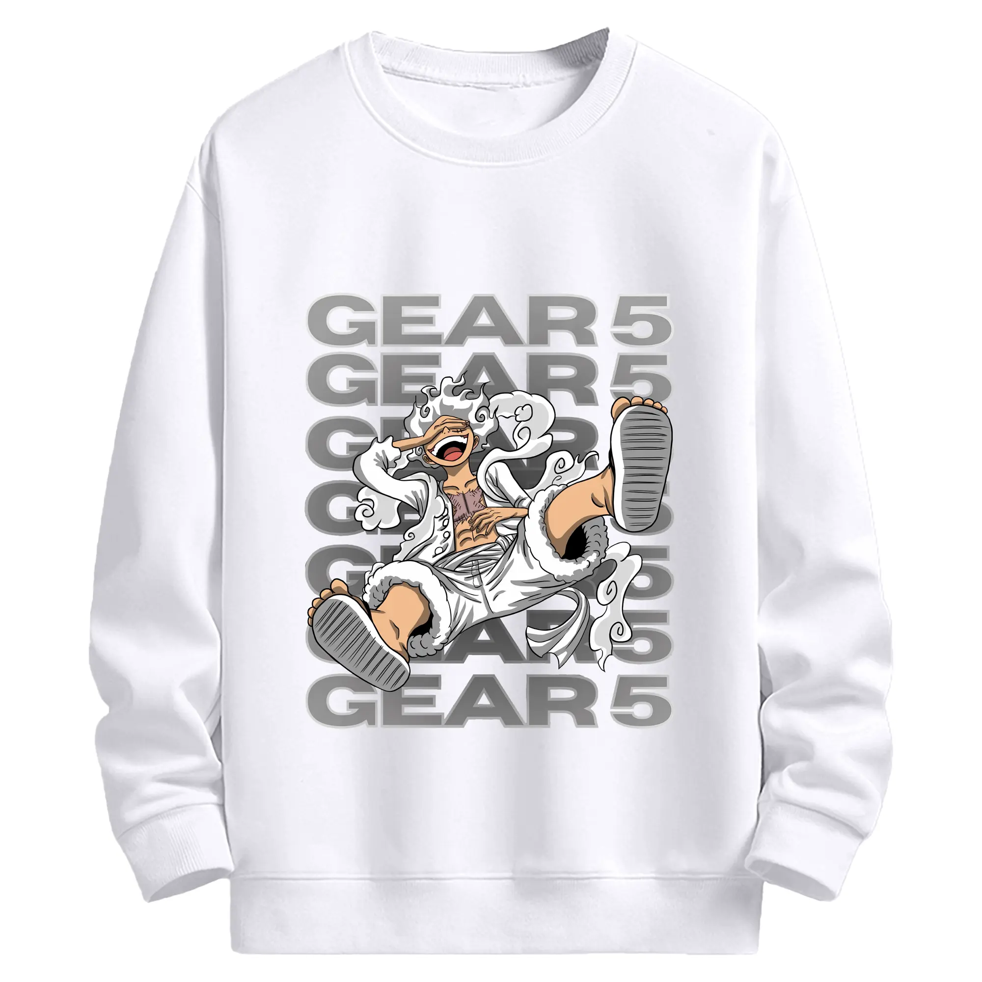 ワンピース グッズ モンキー・D・ルフィ - 高品質 クルーネック スウェット ・ コットン59％ ポリエステル41％ ・ ユニセックス 長袖 トレーナー ・ カジュアル デイリー スポーツ 散歩用