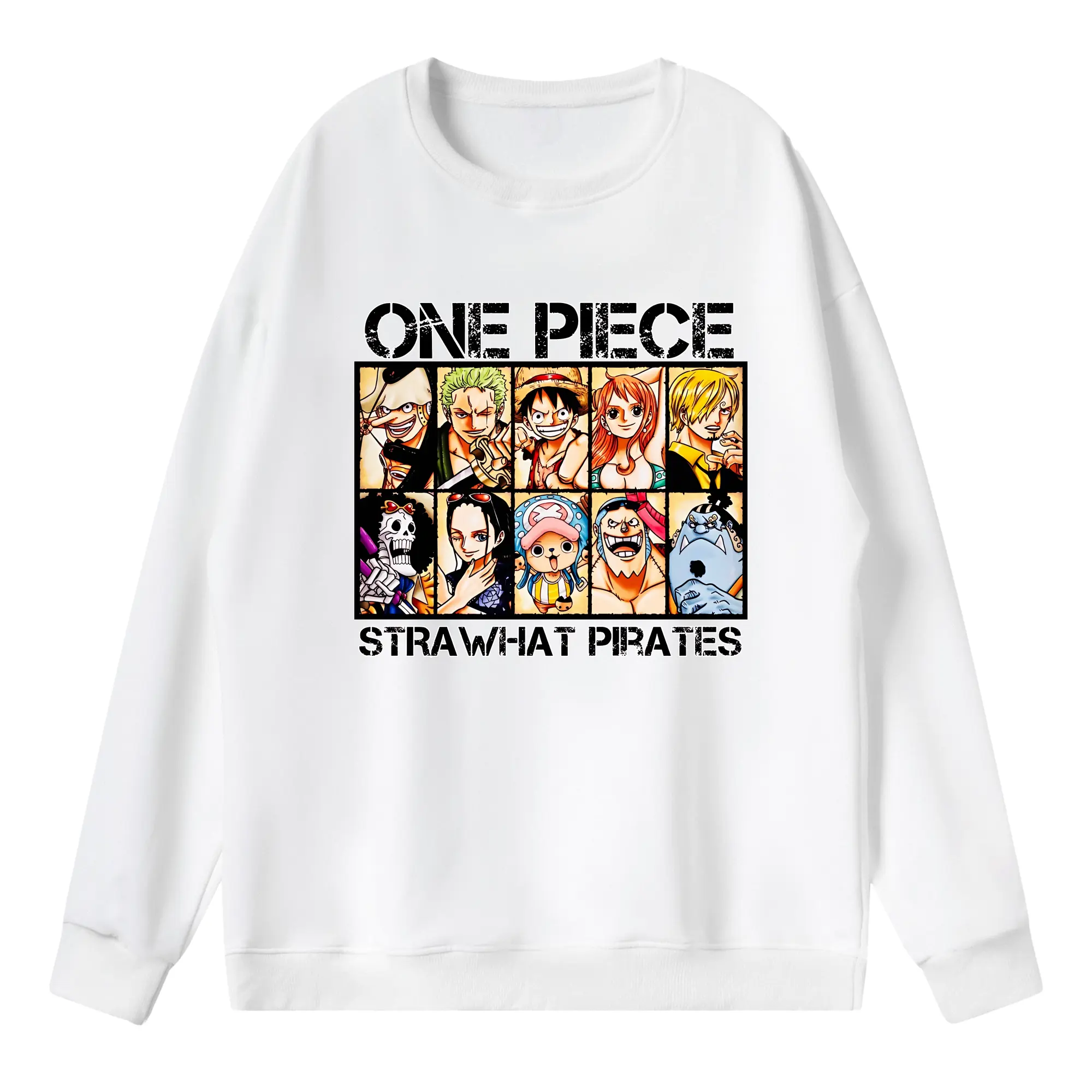 ワンピース グッズ モンキー・D・ルフィ - 薄手 クルーネック スウェット 裏毛260g · ポリエステル 春秋向け カジュアル 男女兼用 · トレーナー デイリー スポーツ 散歩に最適