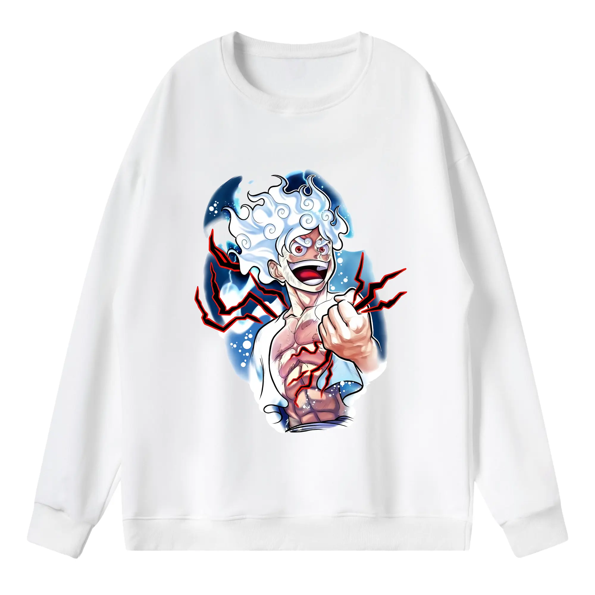 ワンピース グッズ モンキー・D・ルフィ - 薄手 クルーネック スウェット 裏毛260g · ポリエステル 春秋向け カジュアル 男女兼用 · トレーナー デイリー スポーツ 散歩に最適