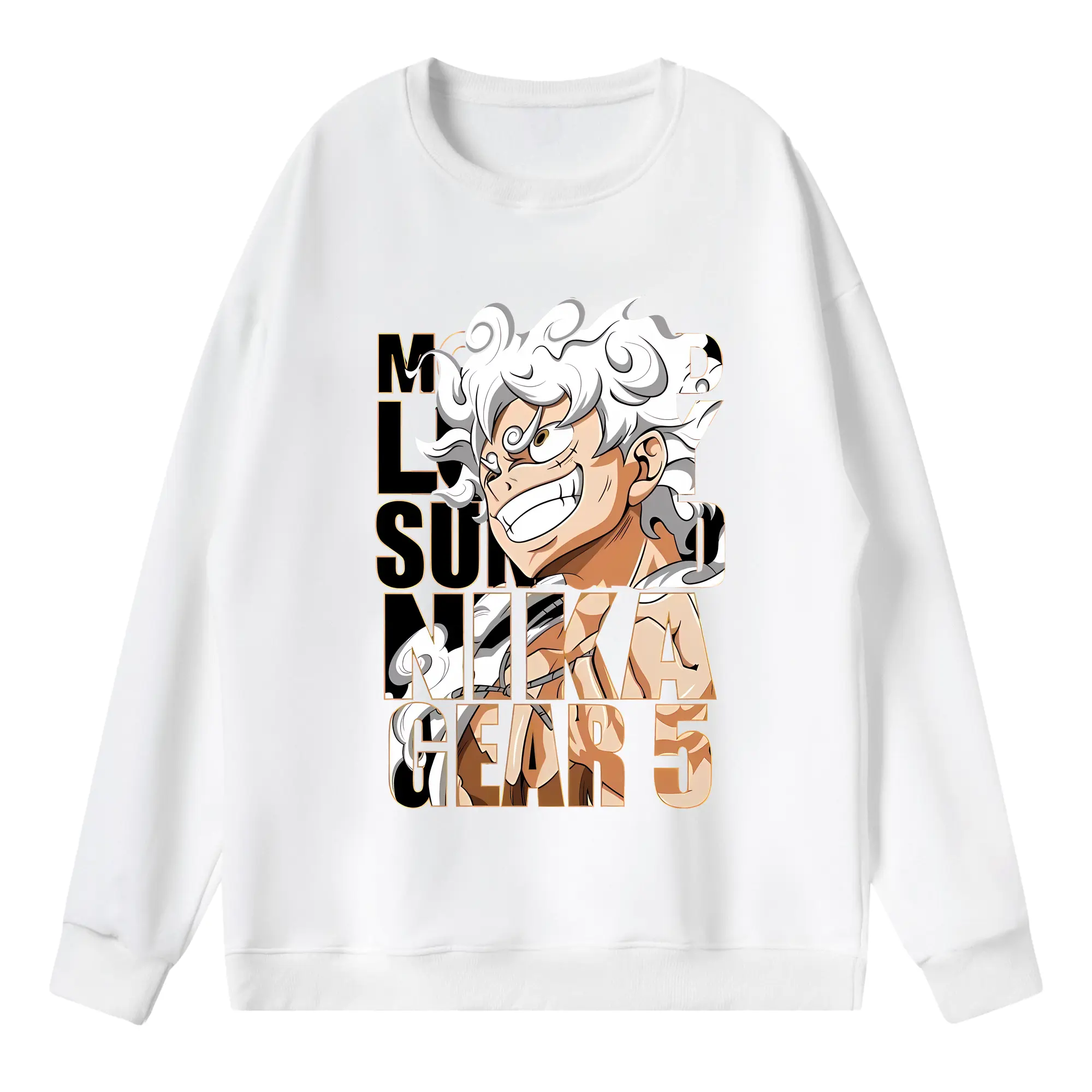 ワンピース グッズ モンキー・D・ルフィ - 薄手 クルーネック スウェット 裏毛260g · ポリエステル 春秋向け カジュアル 男女兼用 · トレーナー デイリー スポーツ 散歩に最適