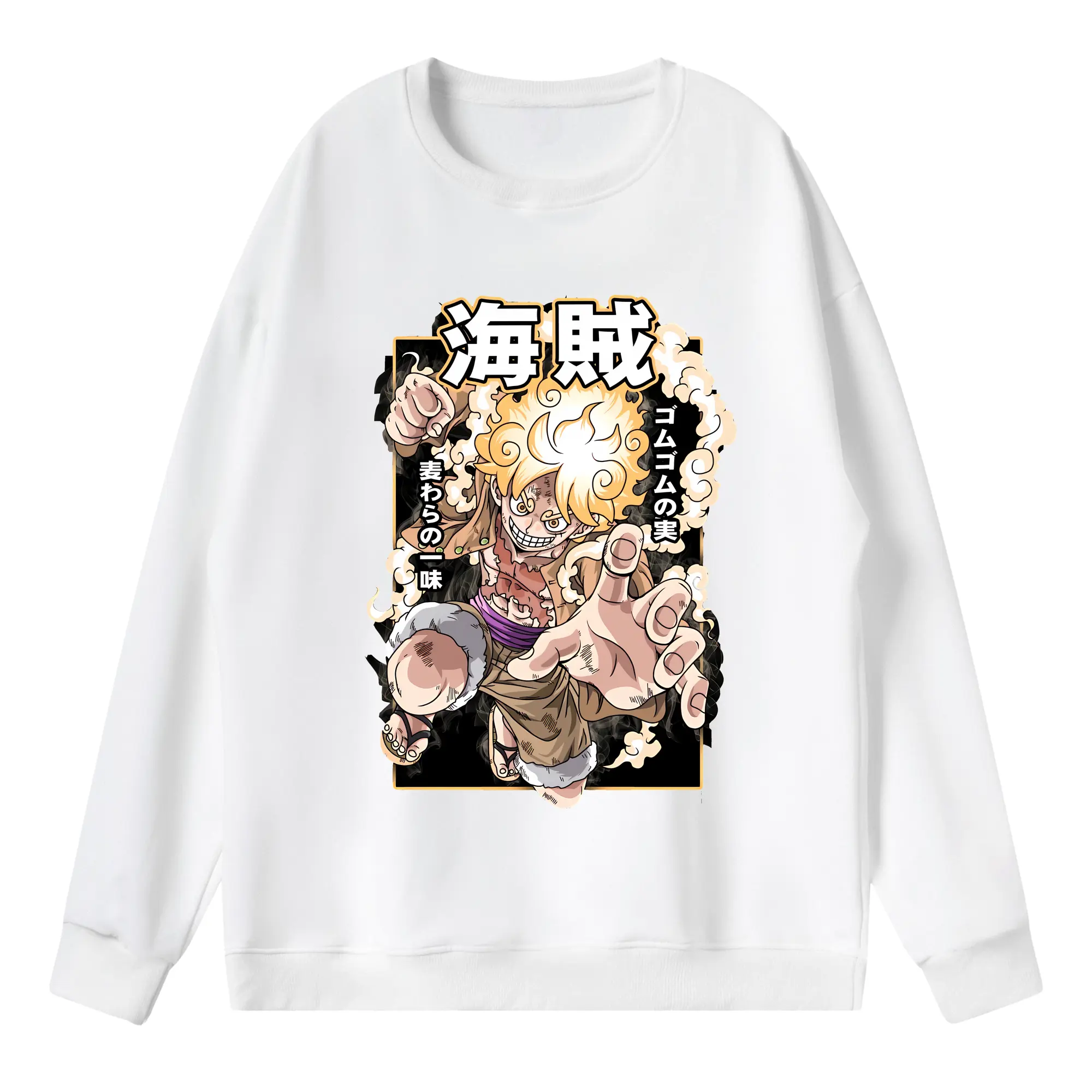 ワンピース グッズ モンキー・D・ルフィ - 薄手 クルーネック スウェット 裏毛260g · ポリエステル 春秋向け カジュアル 男女兼用 · トレーナー デイリー スポーツ 散歩に最適
