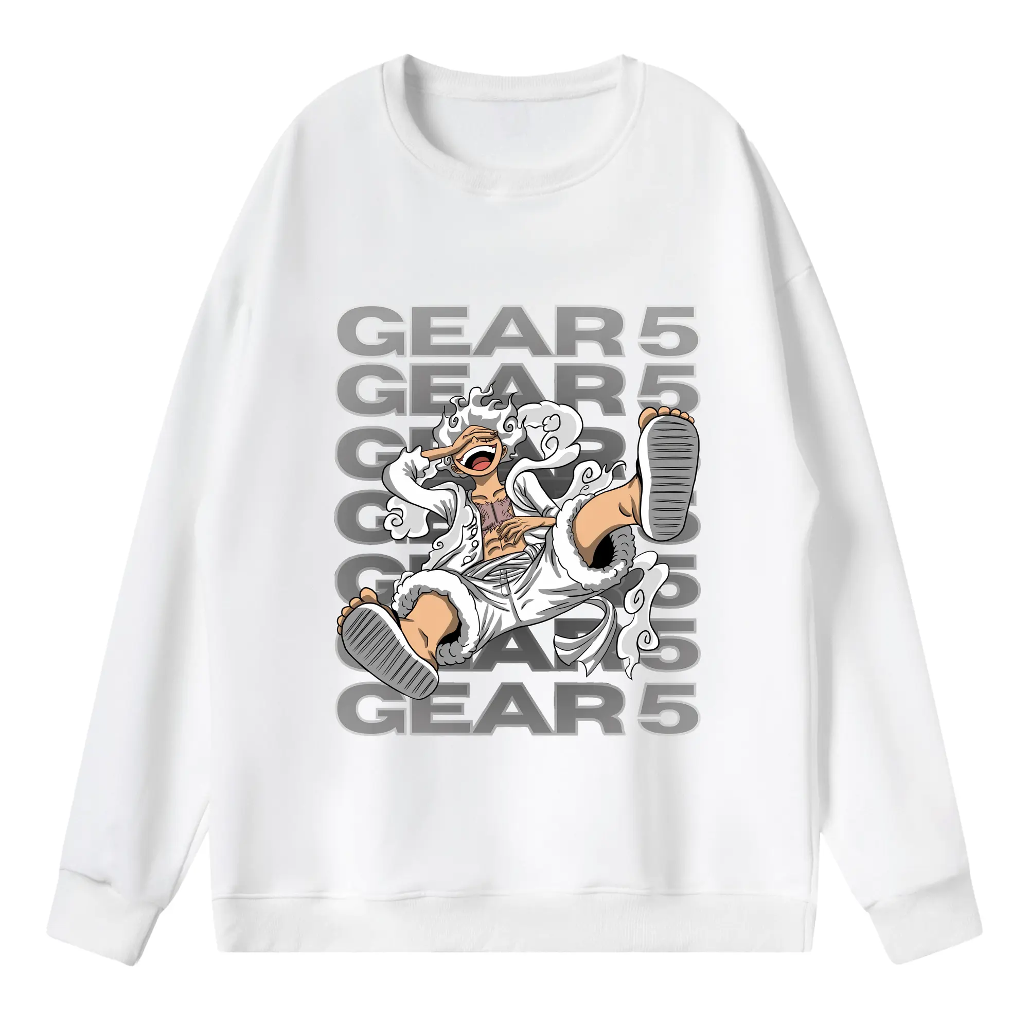 ワンピース グッズ モンキー・D・ルフィ - 薄手 クルーネック スウェット 裏毛260g · ポリエステル 春秋向け カジュアル 男女兼用 · トレーナー デイリー スポーツ 散歩に最適