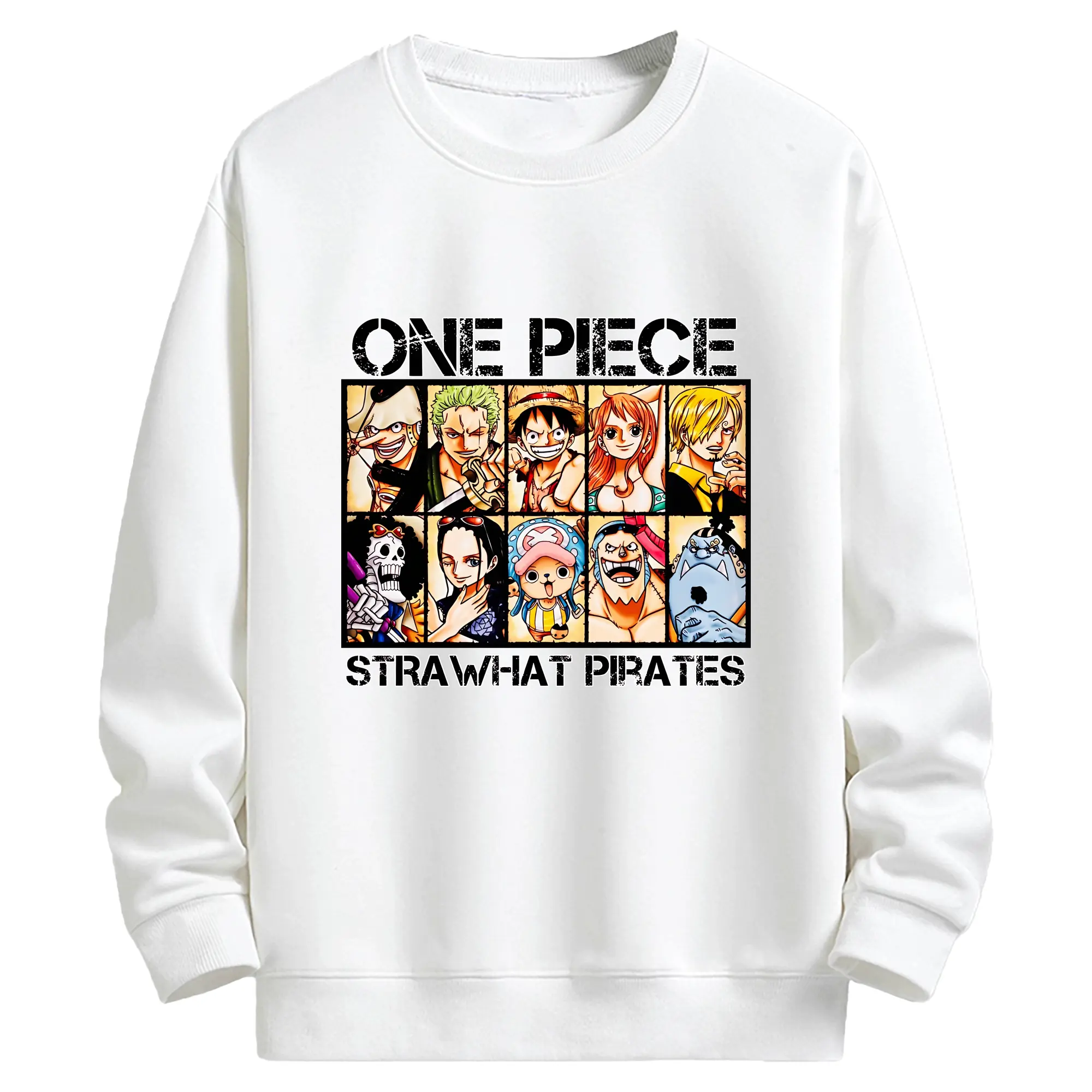 ワンピース グッズ モンキー・D・ルフィ - キッズ クルーネックスウェットシャツ ・ フロントプリント ・ 綿80％ ポリエステル20％ ・ 快適 通学 スポーツ 日常使い お散歩用