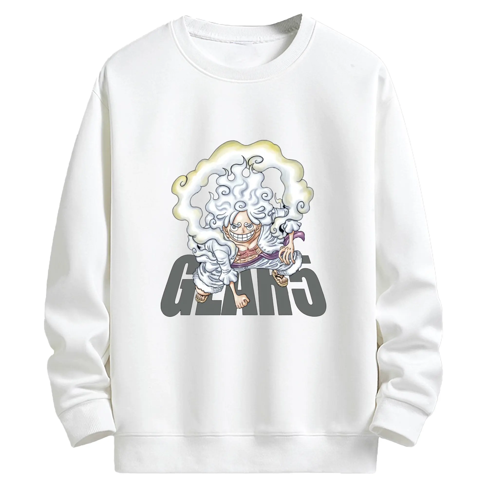 ワンピース グッズ モンキー・D・ルフィ - キッズ クルーネックスウェットシャツ ・ フロントプリント ・ 綿80％ ポリエステル20％ ・ 快適 通学 スポーツ 日常使い お散歩用