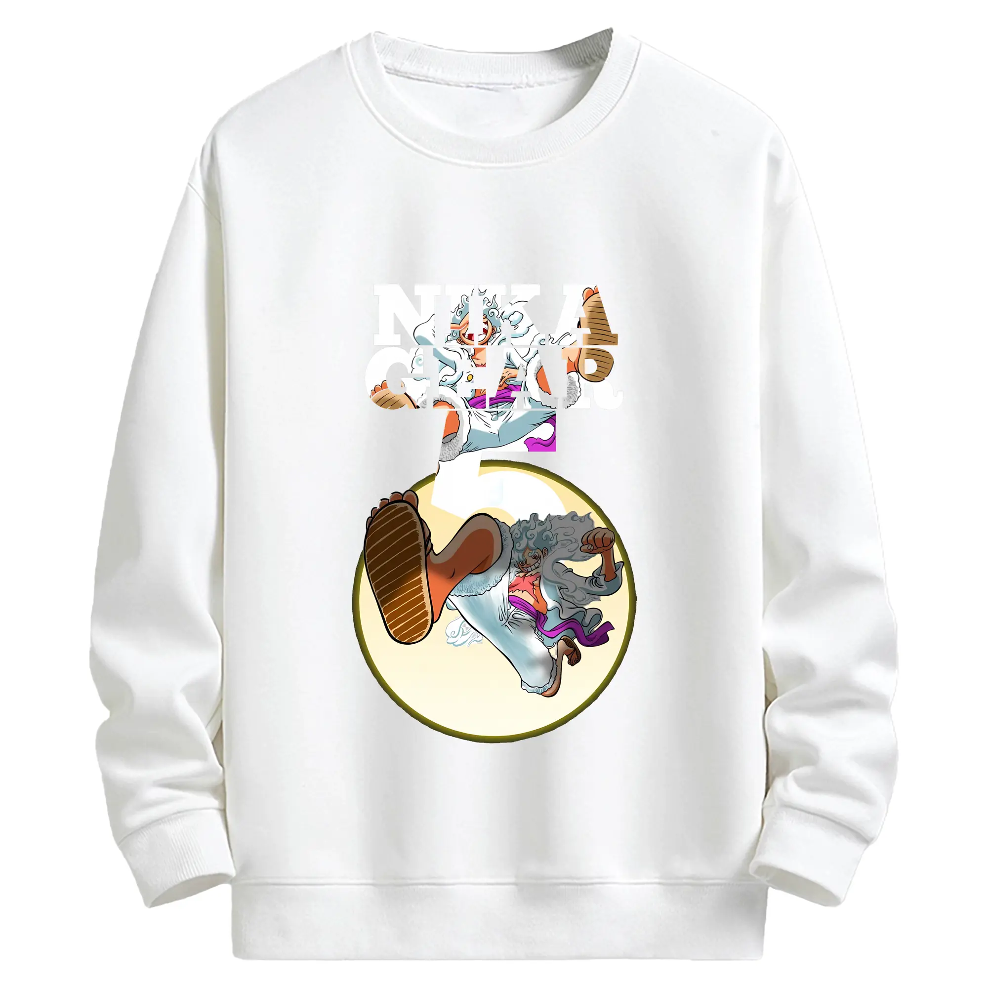 ワンピース グッズ モンキー・D・ルフィ - キッズ クルーネックスウェットシャツ ・ フロントプリント ・ 綿80％ ポリエステル20％ ・ 快適 通学 スポーツ 日常使い お散歩用