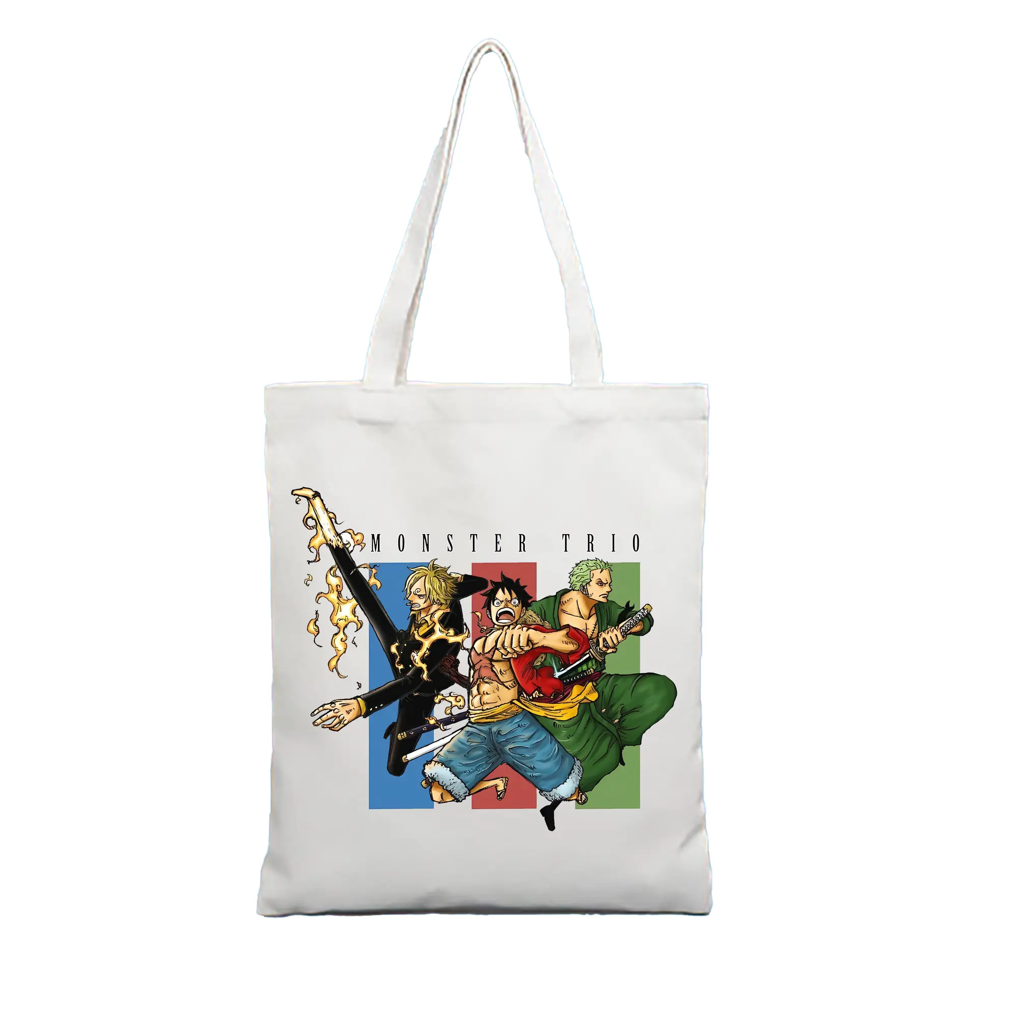 ワンピース グッズ モンキー・D・ルフィ - 縦型キャンバス手提げバッグ（トートバッグ） ・ キャンバス素材 ・ ショッピング用 ・ 軽量 丈夫 お手入れ簡単